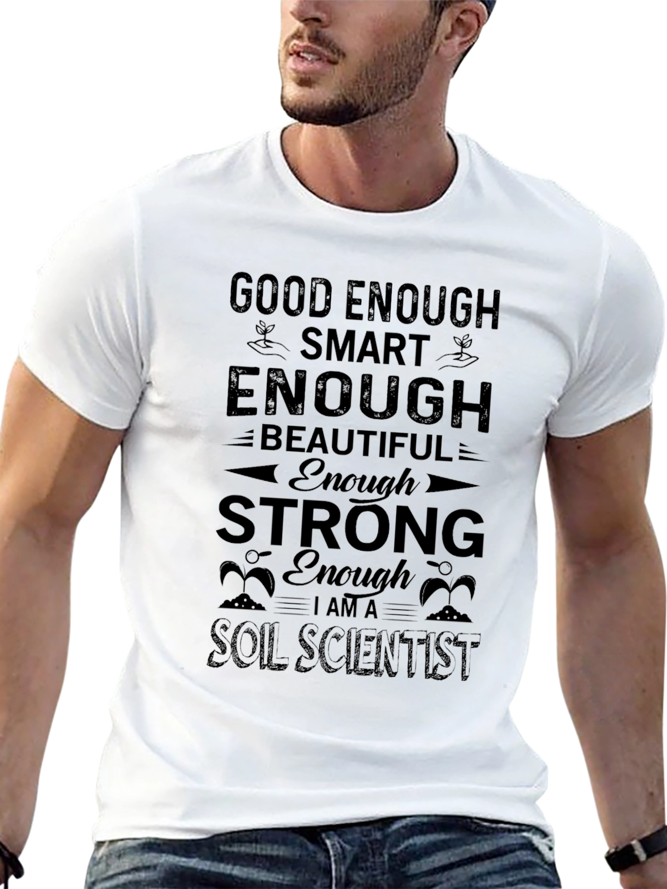Black Good Enough Soil Scientist Tee - Black Graphic T-Shirt view 13