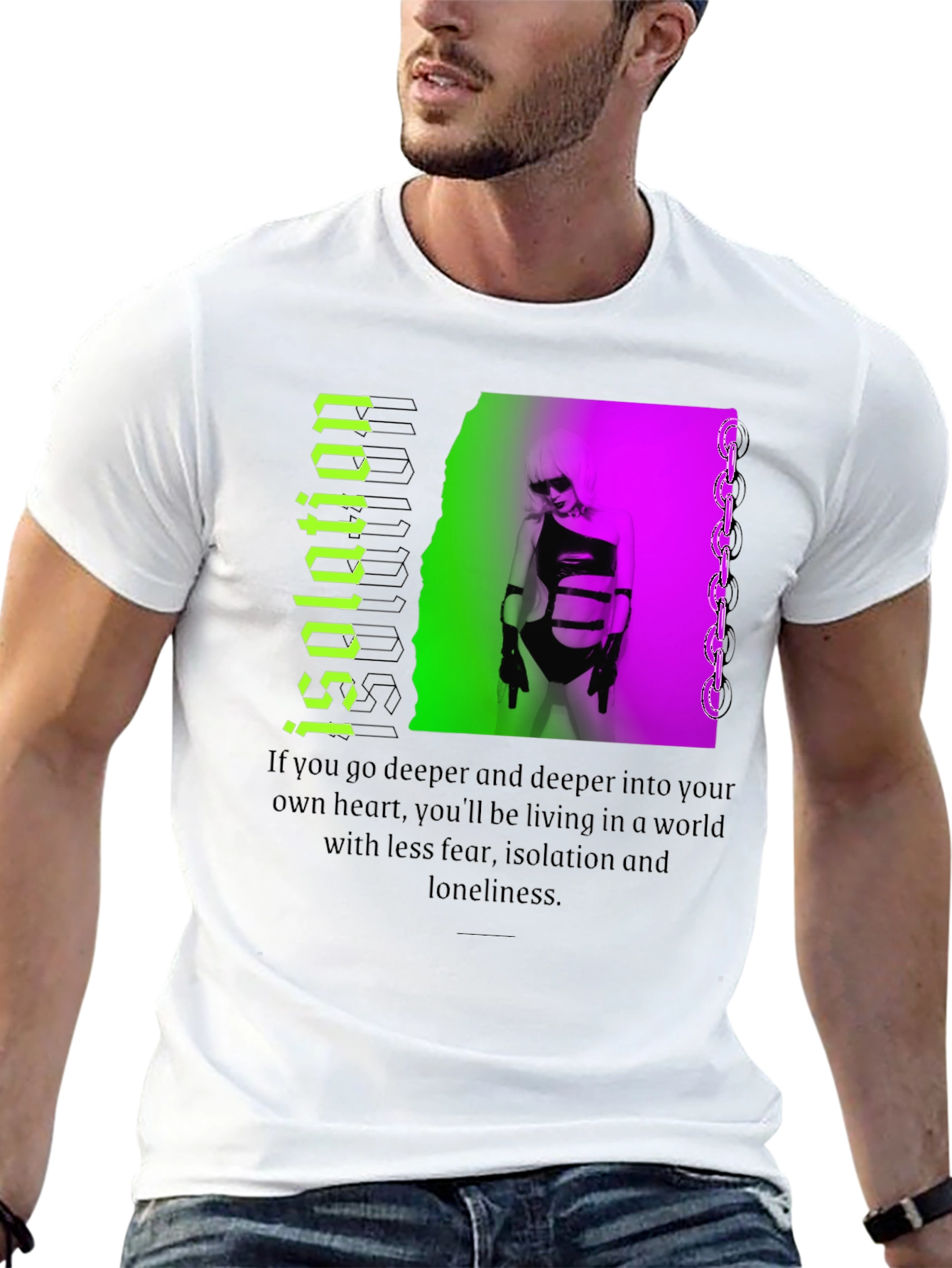 Black Isolation Graphic T-Shirt - Edgy Streetwear view 13