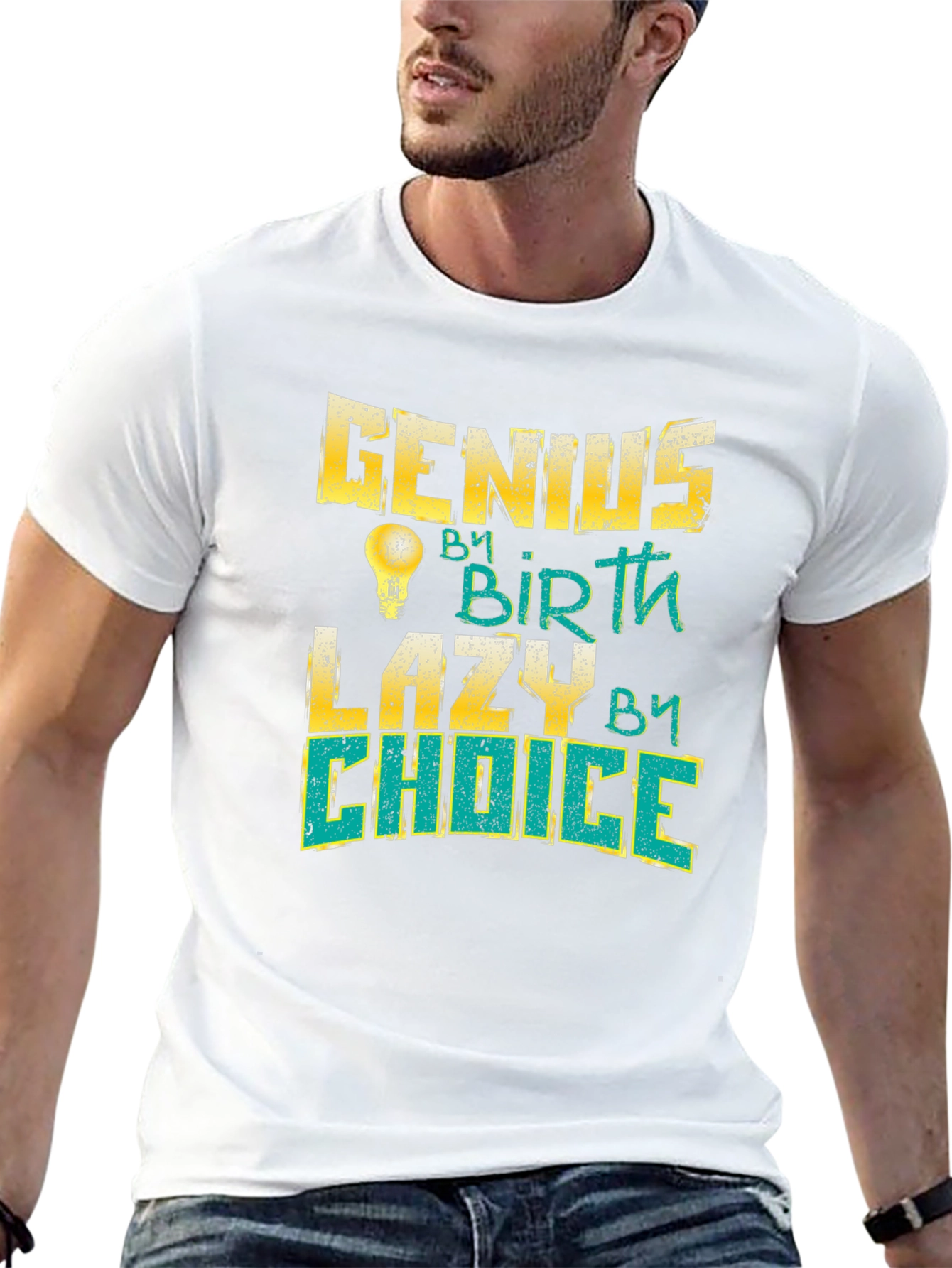 Black Genius By Birth Lazy By Choice Black T-Shirt view 13