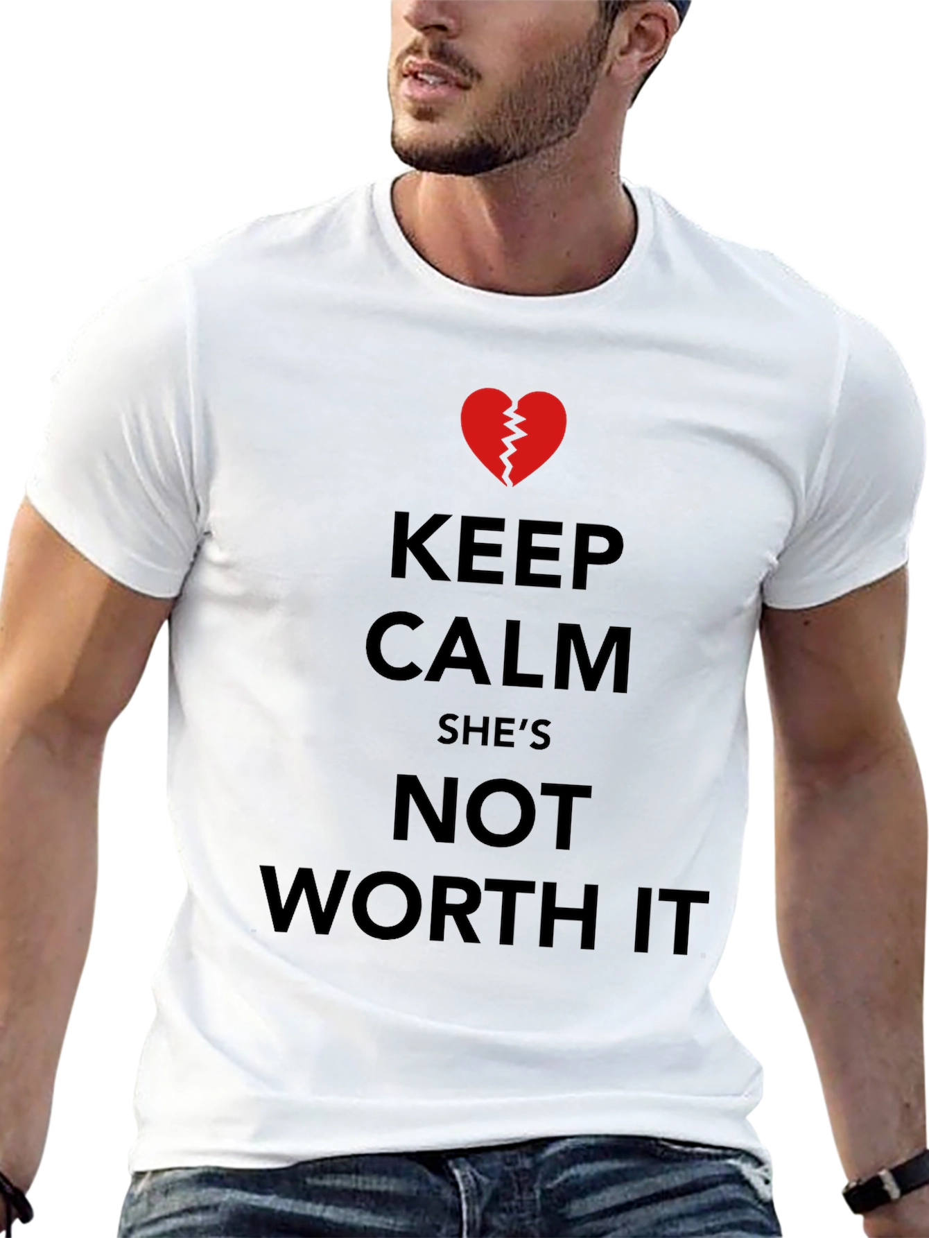 Black Keep Calm She's Not Worth It - Graphic Tee view 13