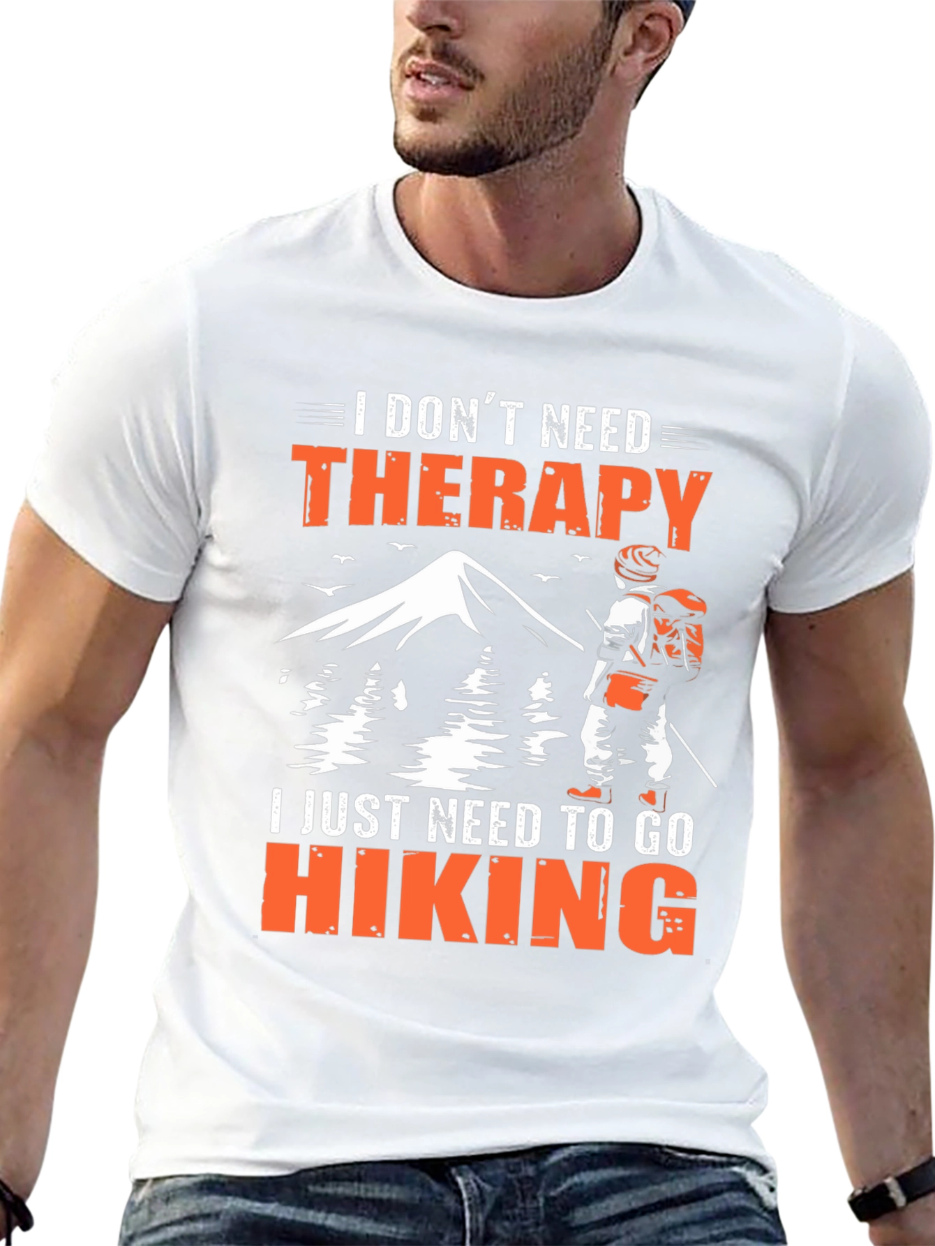 Black Hiking Therapy Graphic T-Shirt view 13