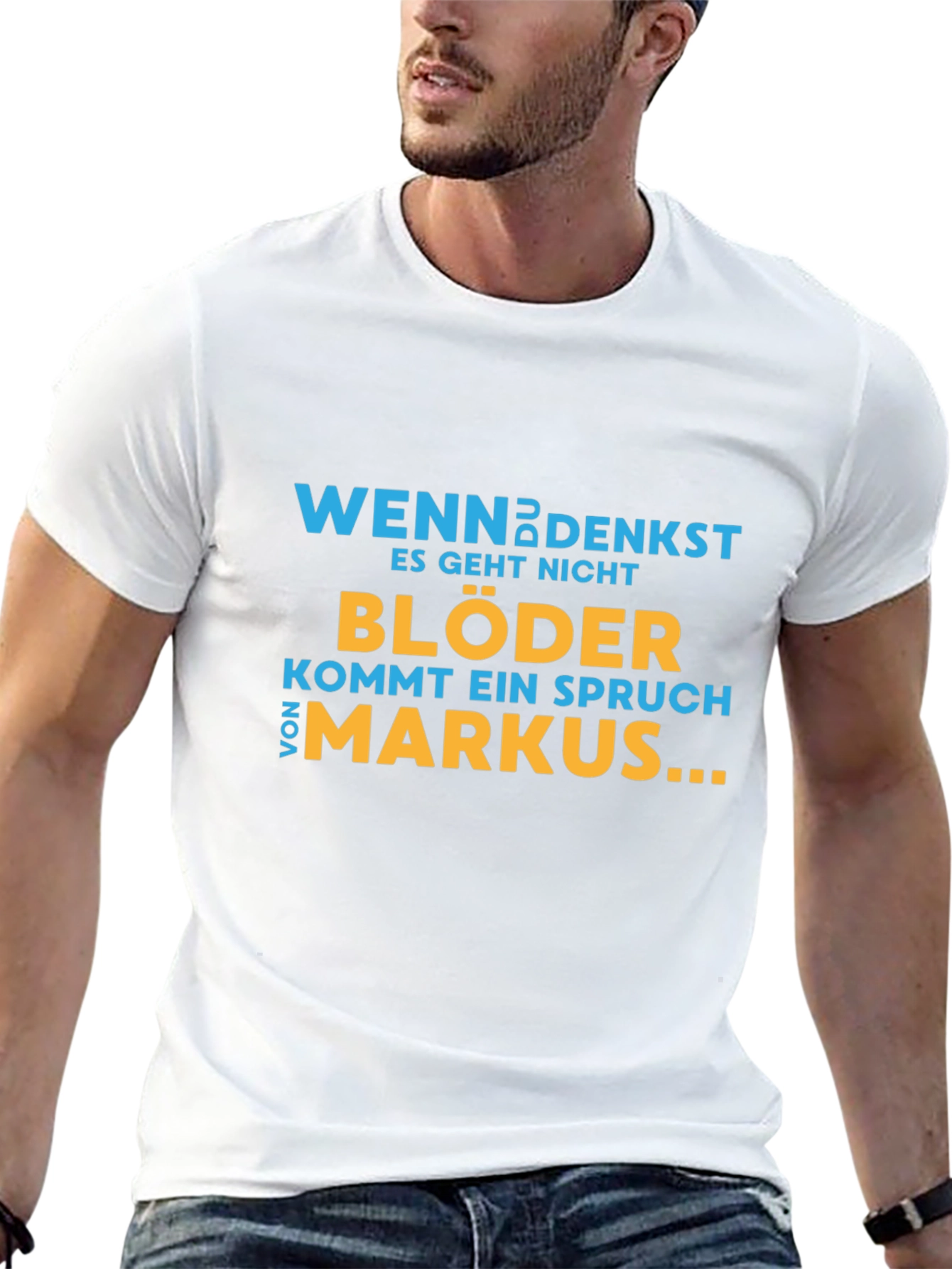 Black Funny German Quote T-Shirt - Markus view 13