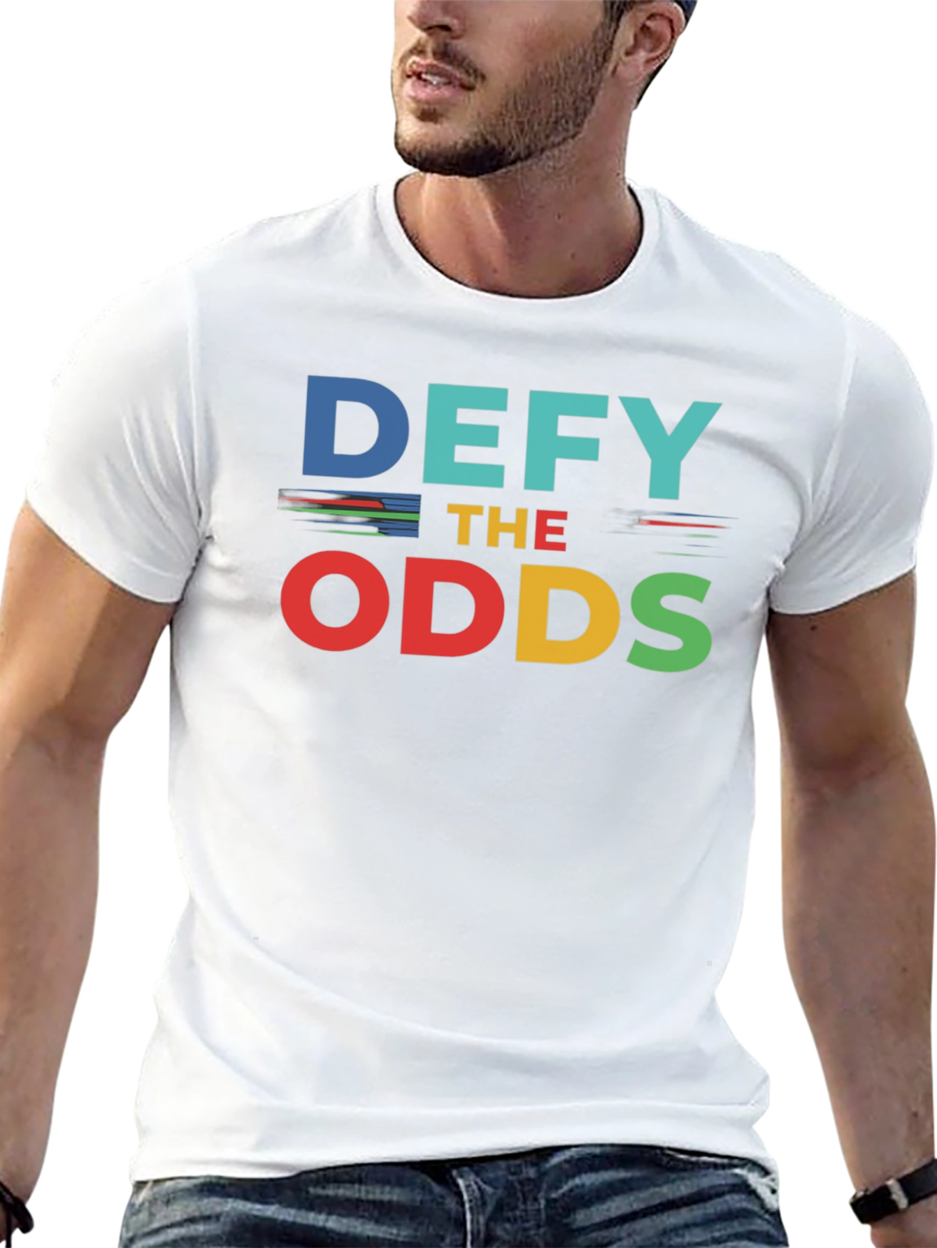 Black Defy the Odds Graphic Tee - Motivational Shirt view 13