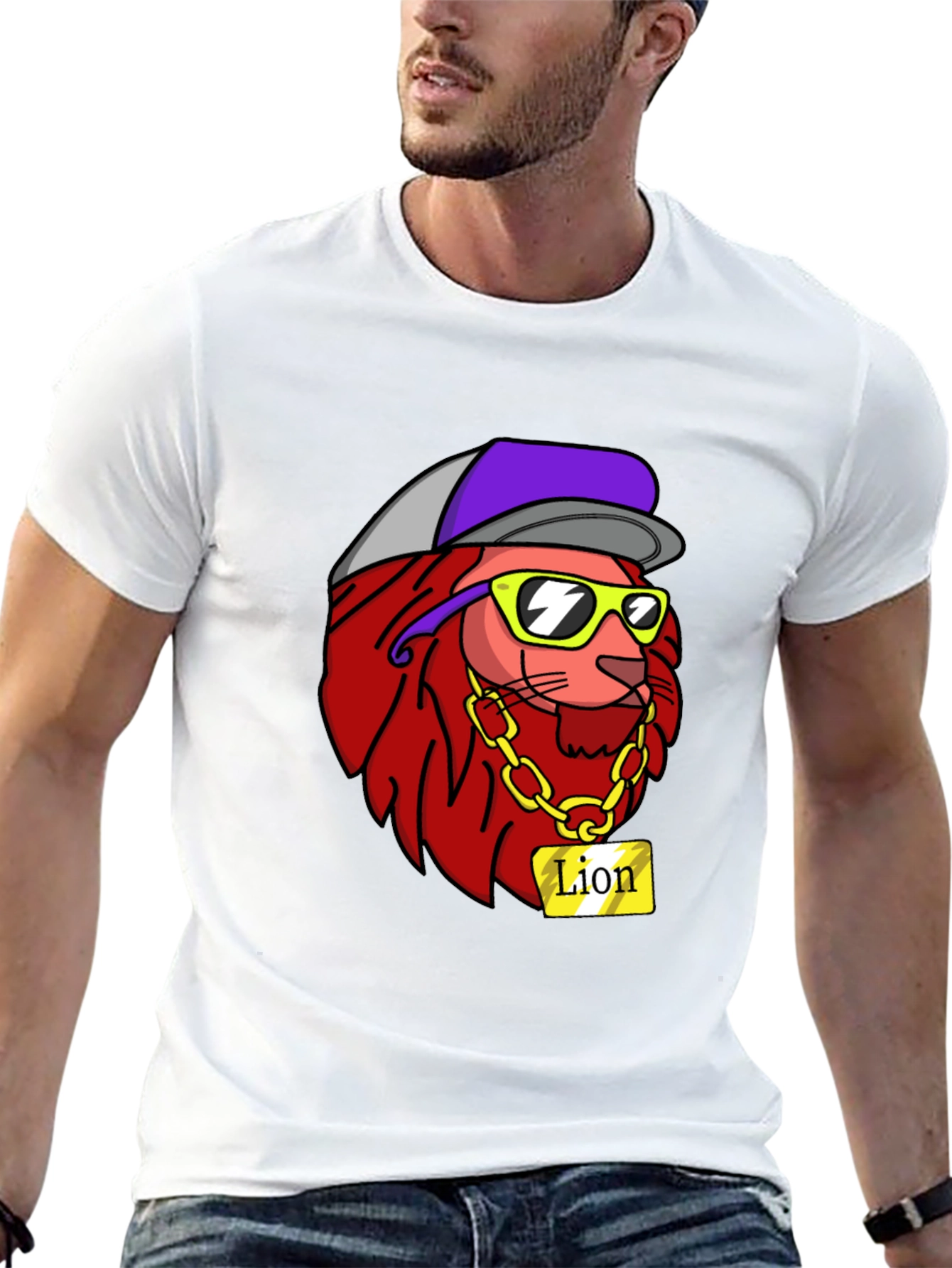 Black Cool Lion Graphic Tee - Streetwear Style view 13
