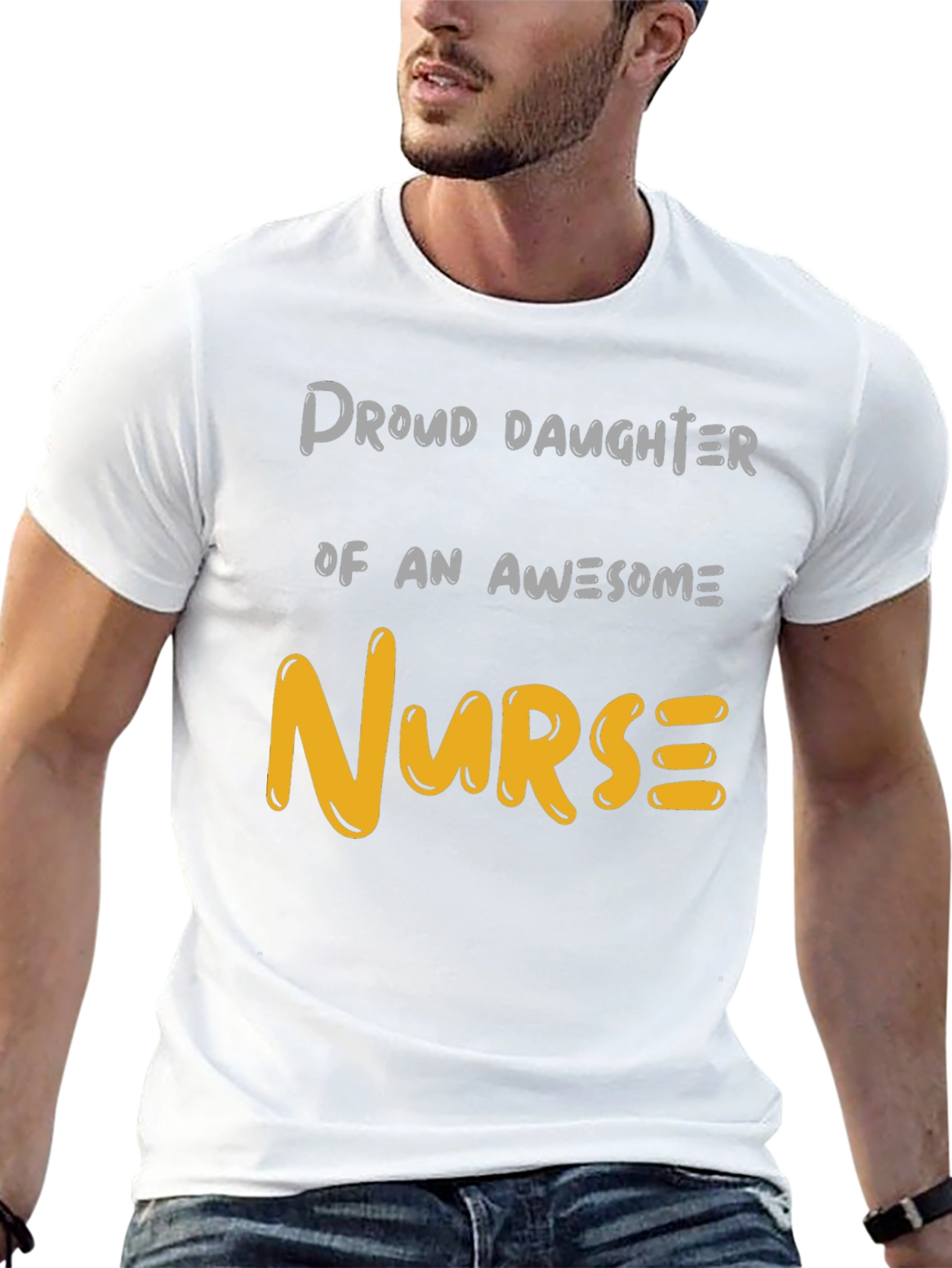 Black Proud Daughter Nurse T-Shirt view 13