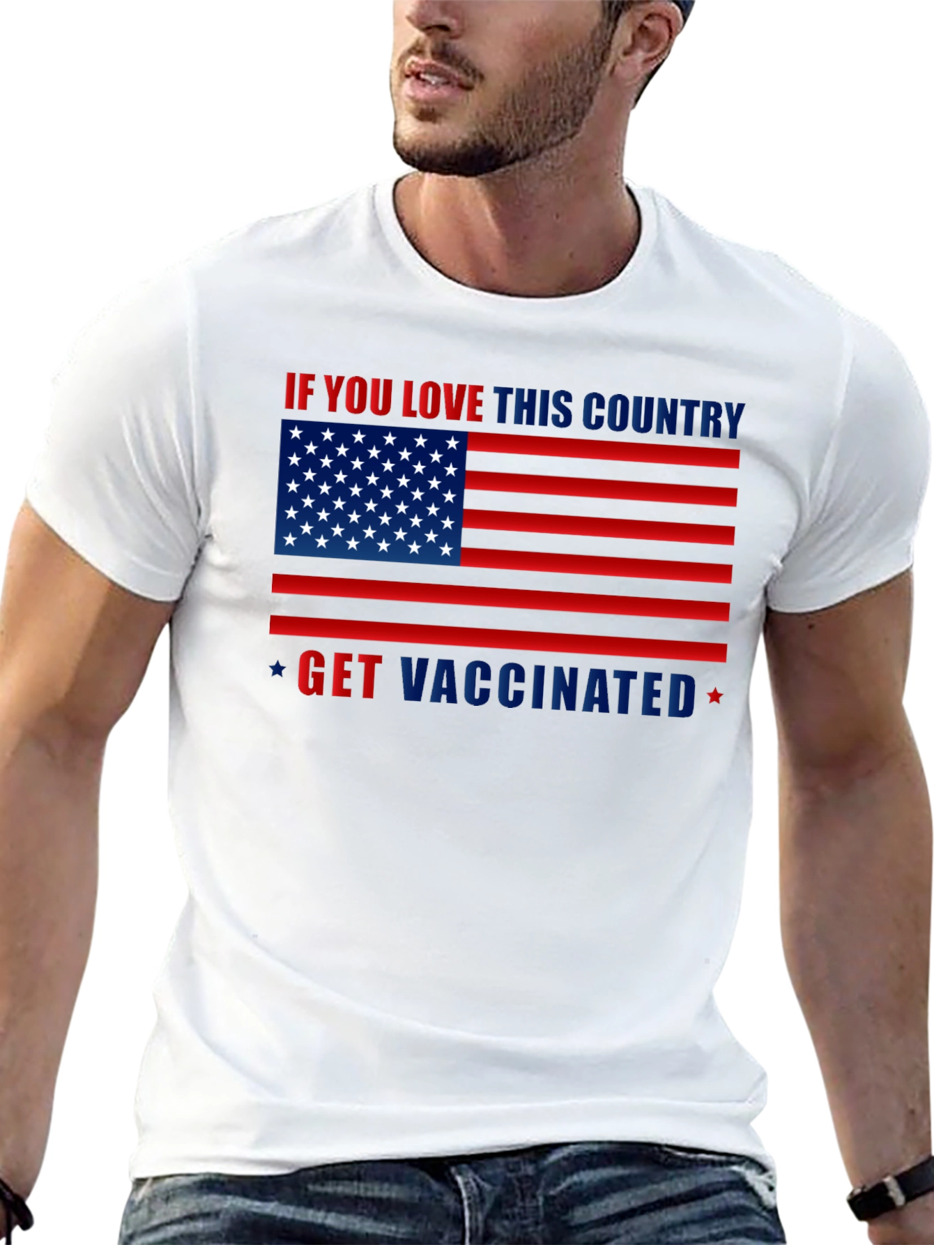 Black Patriotic Vaccination T-Shirt view 13