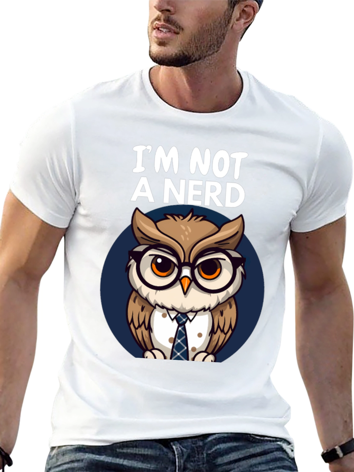 Black I'm Not A Nerd Owl T-Shirt view 13