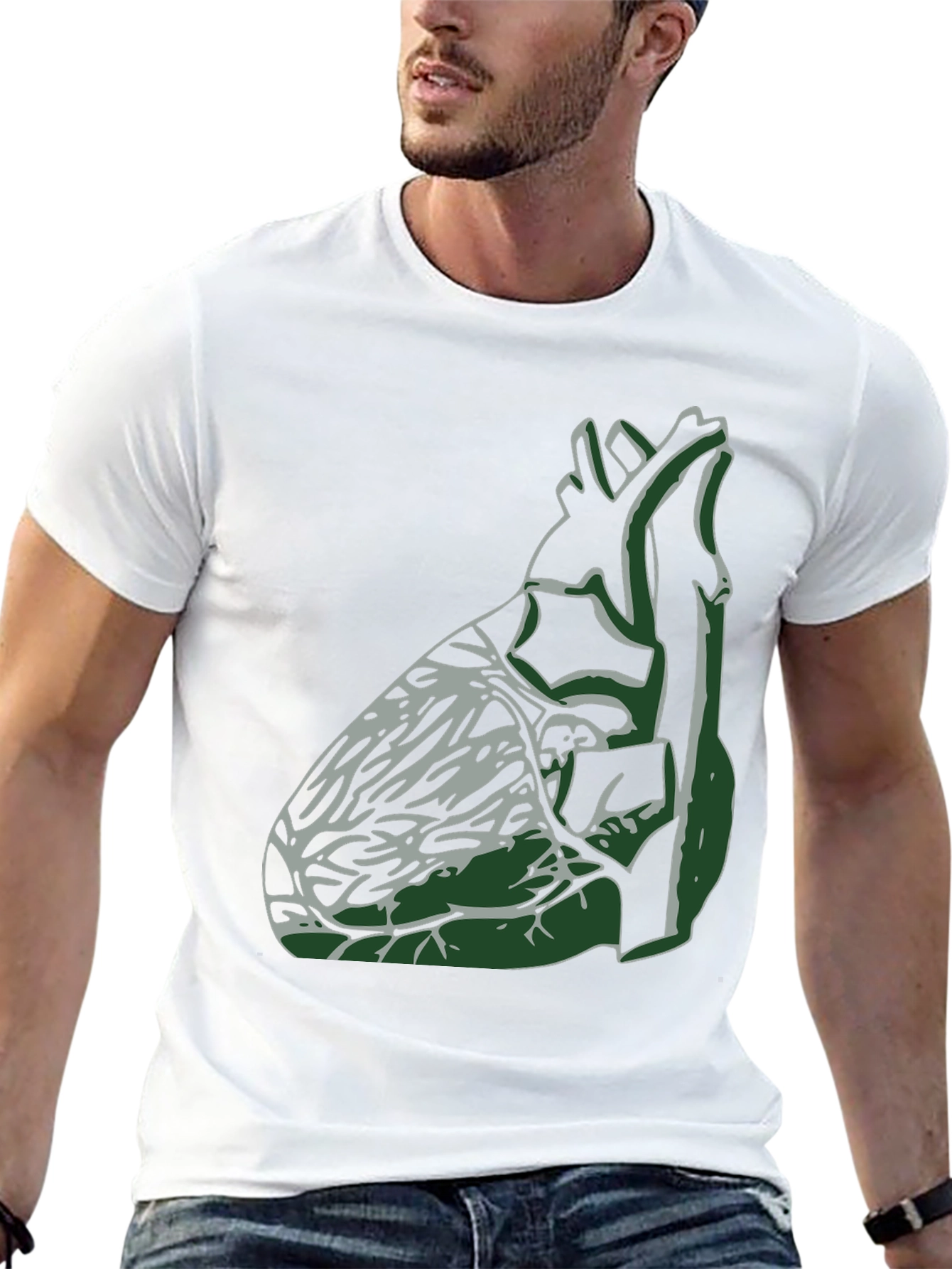 Black Anatomical Heart Graphic Tee - Unique Design view 13