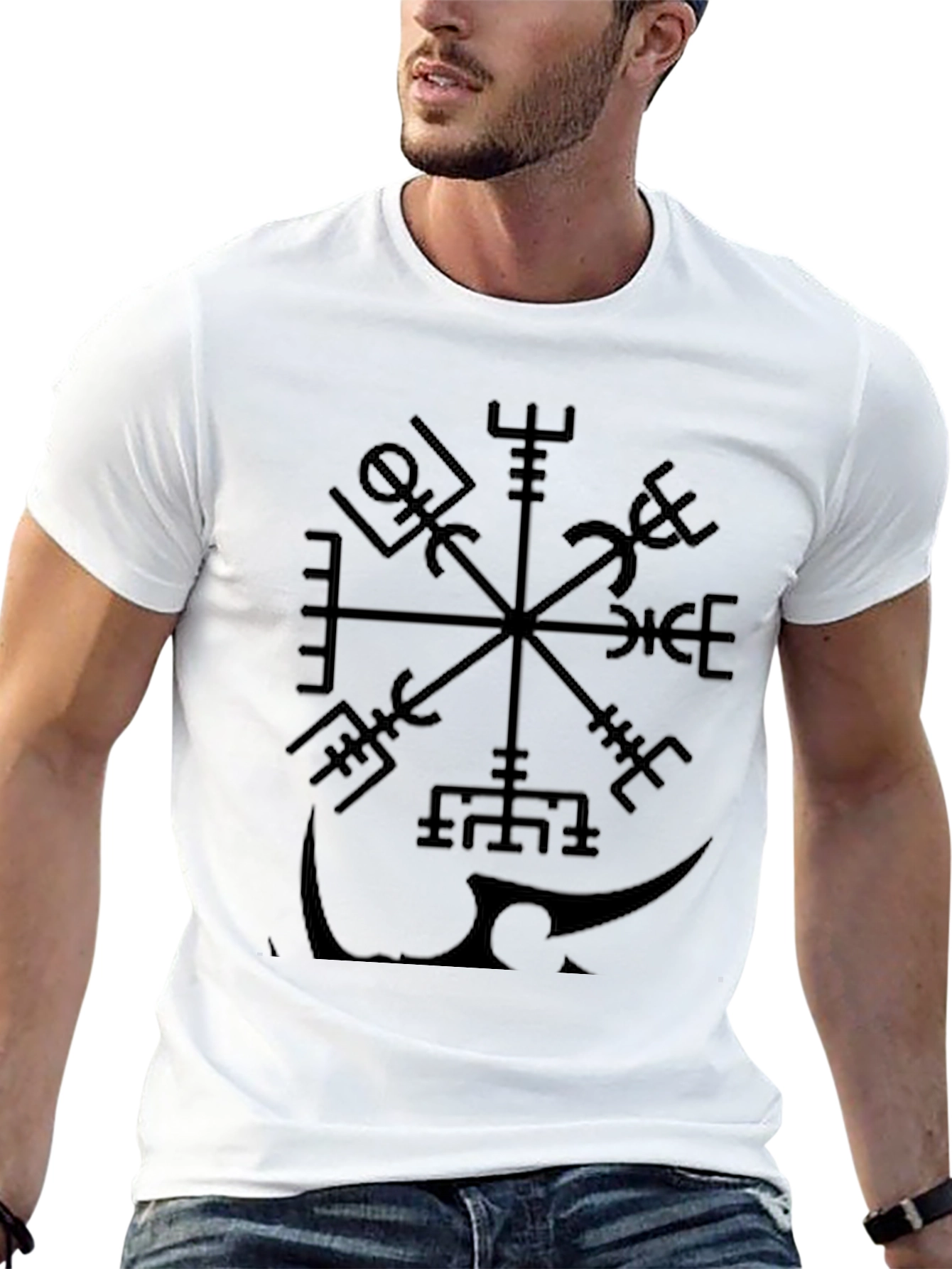 Vegvisir Compass Black T-Shirt - 13