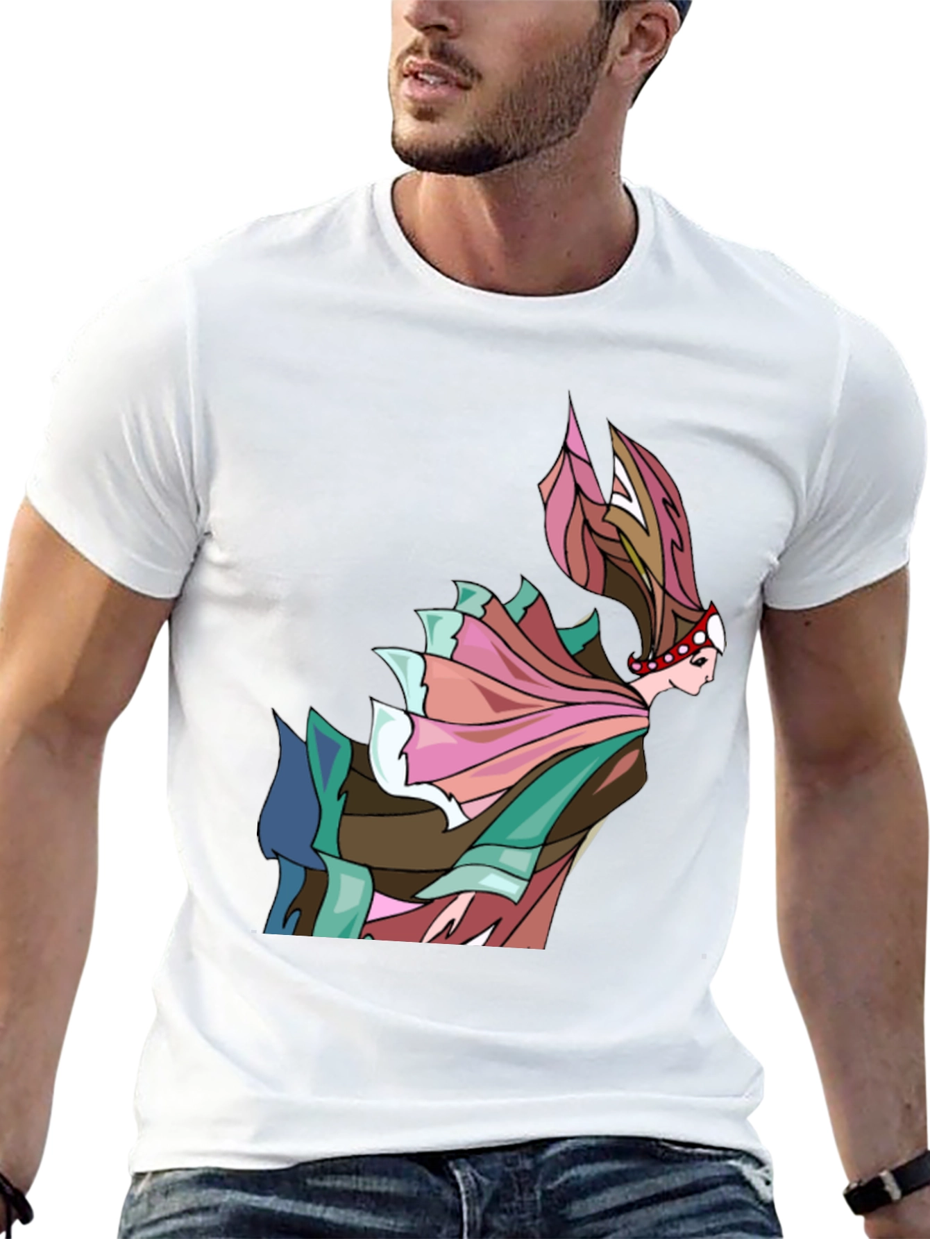 Black Abstract Art Woman T-Shirt view 13