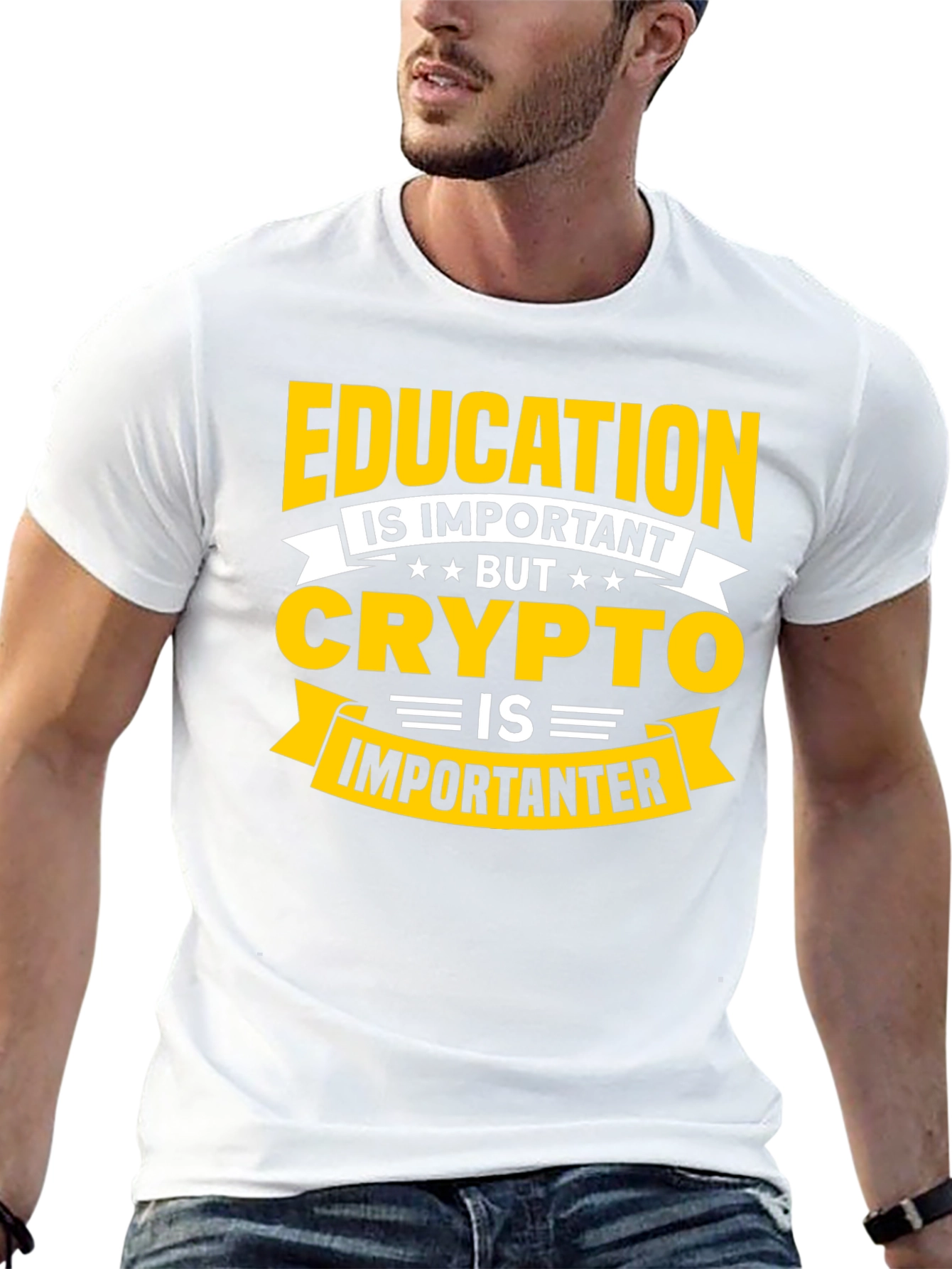 Black Crypto Humor T-Shirt: Education is Important But Crypto is Importanter view 13