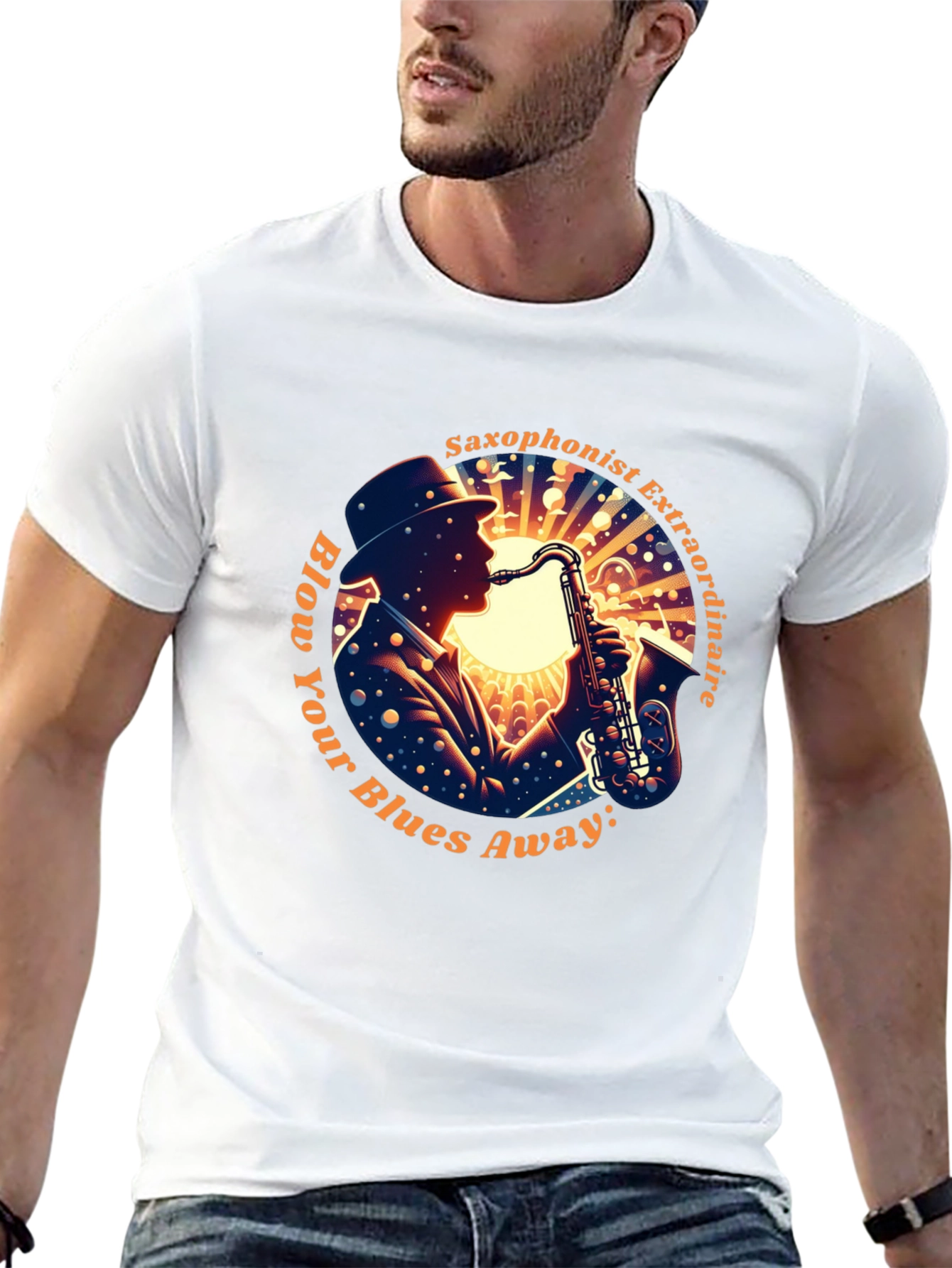 Black Saxophonist Extraordinaire Graphic Tee view 13