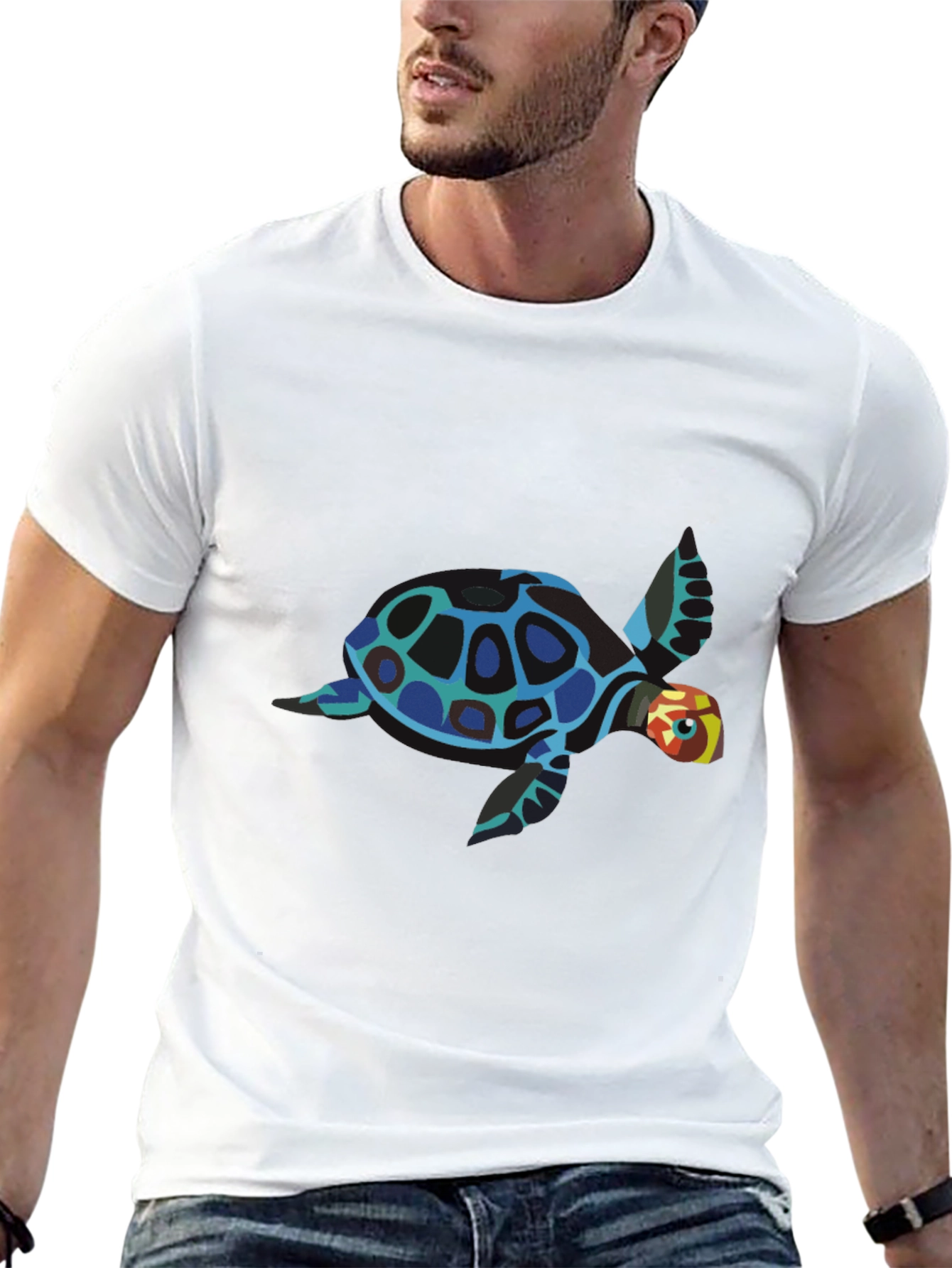 Black Sea Turtle Graphic Tee - Black view 13