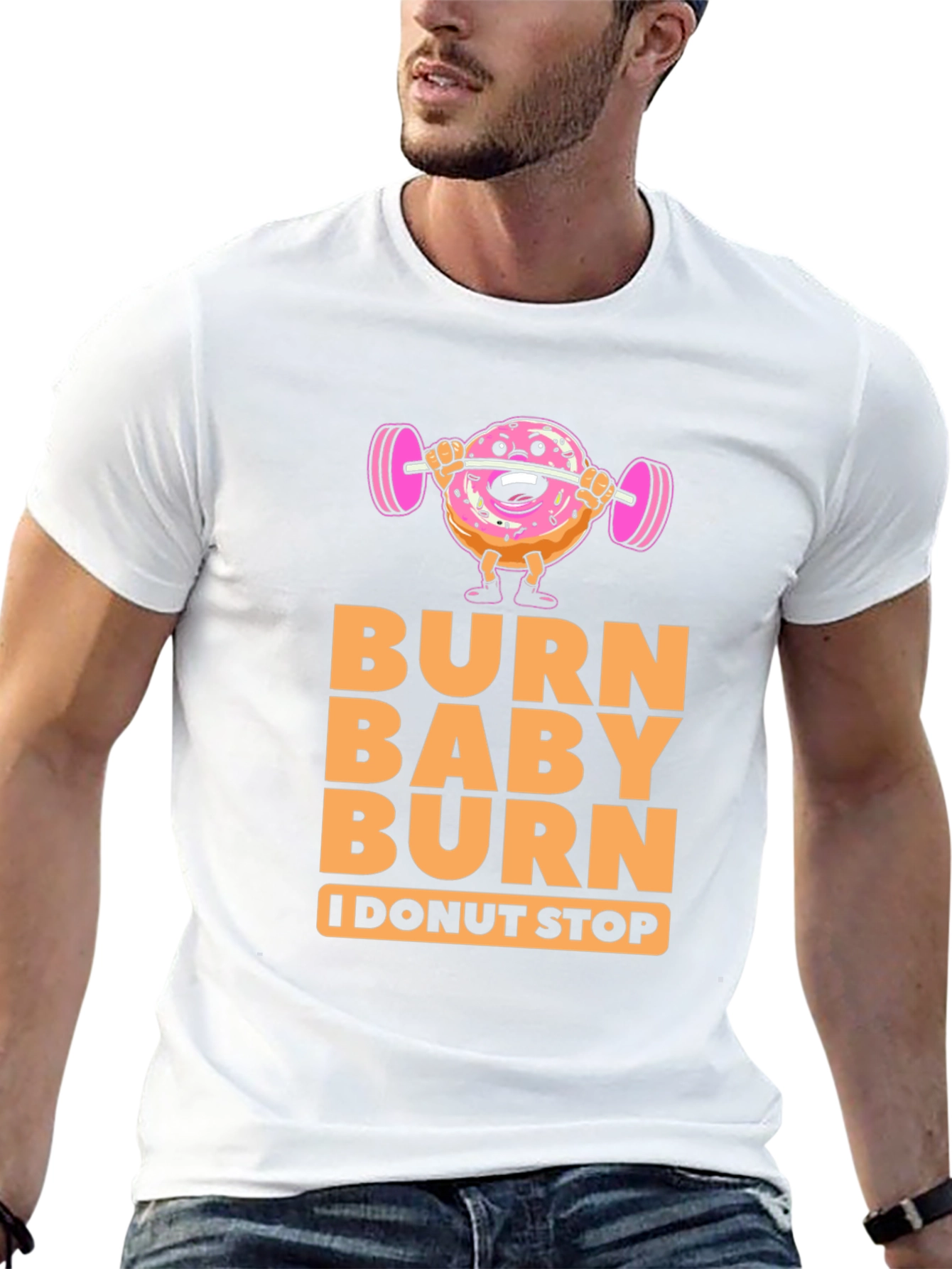 Black Burn Baby Burn Donut Workout T-Shirt view 13