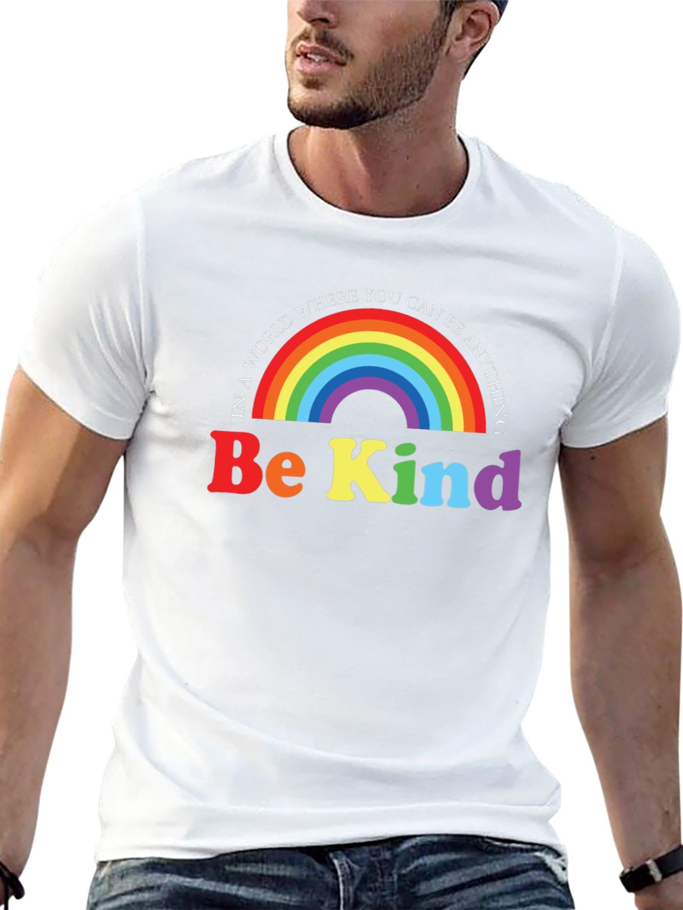 Black Be Kind Rainbow Graphic Tee view 13