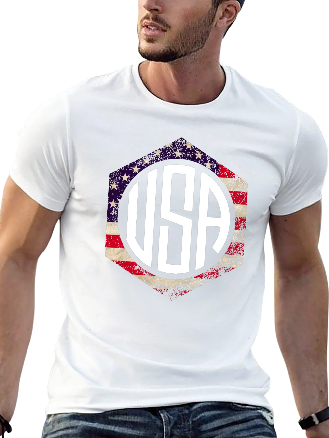 USA Patriotic T-Shirt, American Flag Graphic Tee - 13