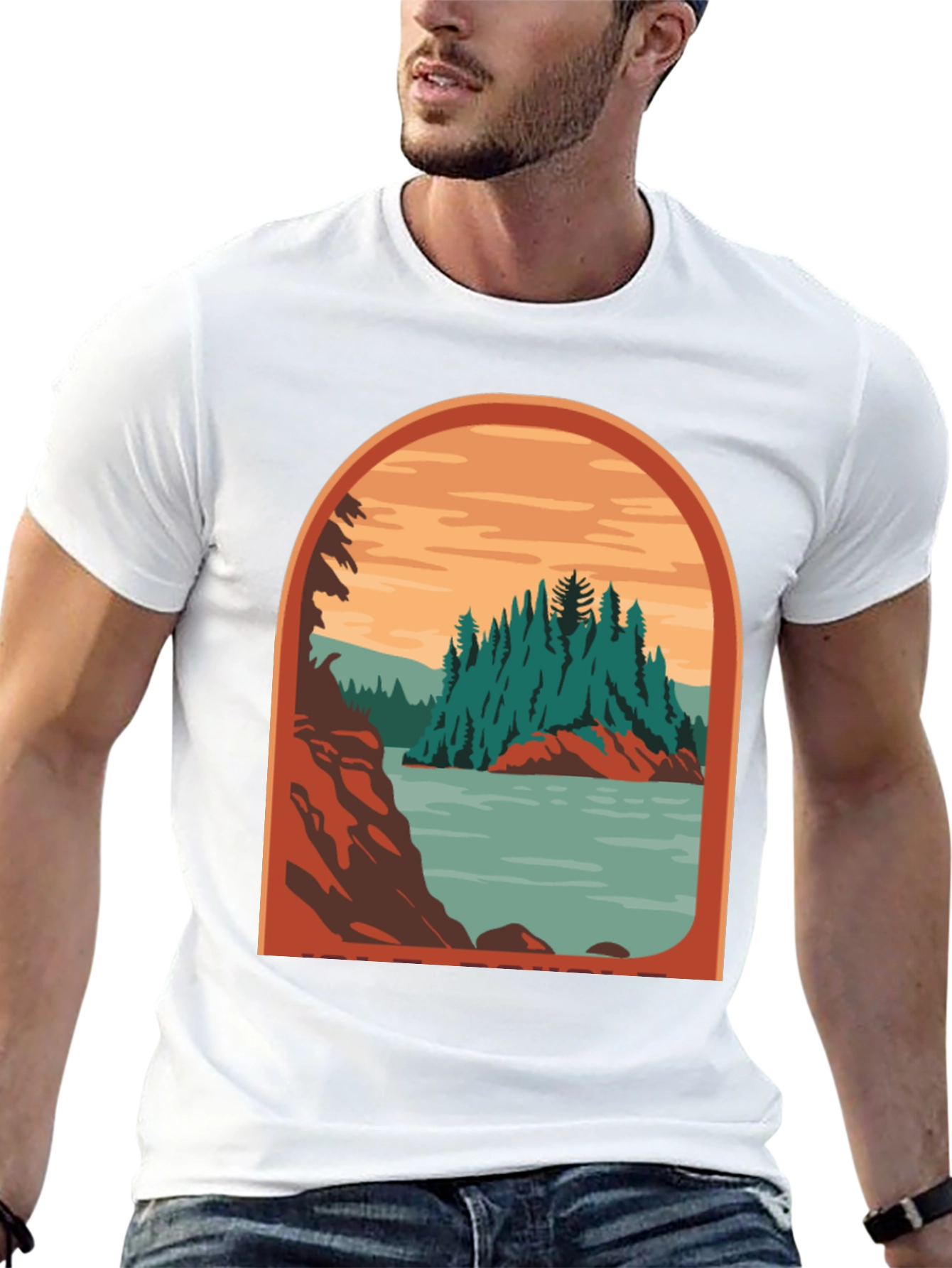 Black Retro Landscape Graphic Tee view 13