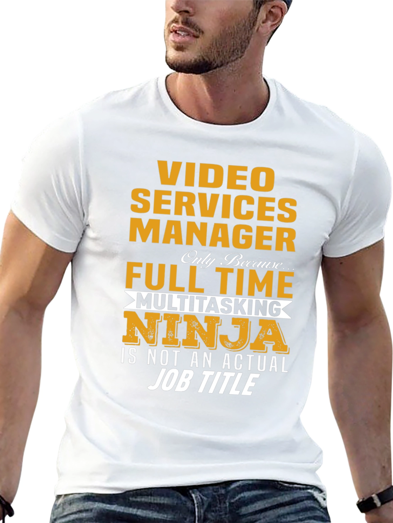 Black Video Services Manager Multitasking Ninja T-Shirt view 13