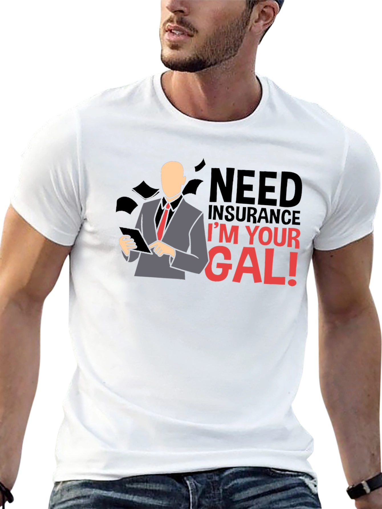 Black Insurance Gal T-Shirt: Need Insurance, I'm Your Gal! view 13