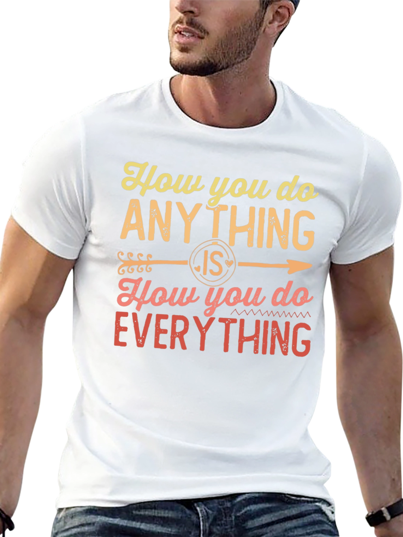 Black Motivational Quote T-Shirt - "How You Do Anything" view 13