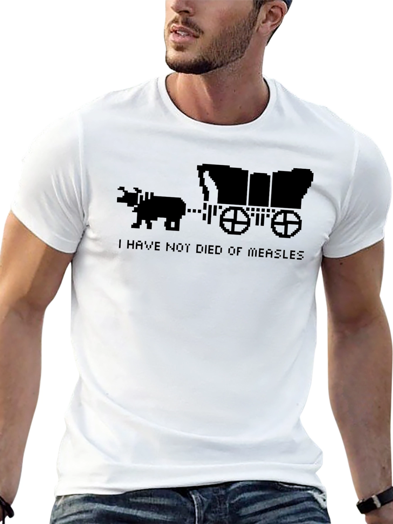 Black I Have Not Died of Measles T-Shirt view 13