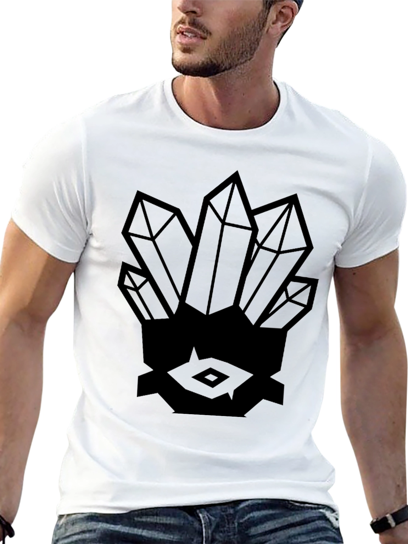 Black Crystals Graphic Black T-Shirt view 13