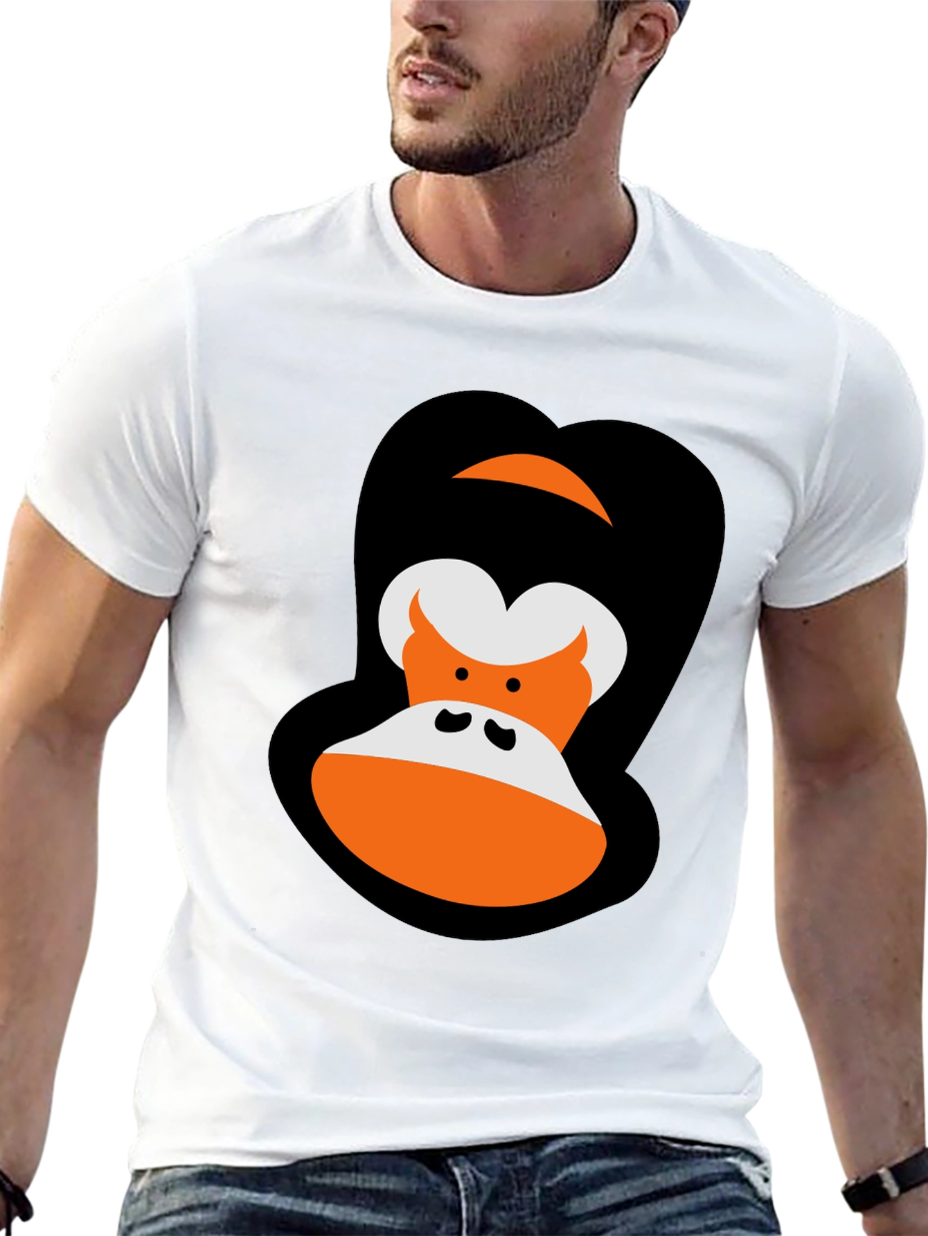 Black Cartoon Gorilla Graphic Tee - Black view 13