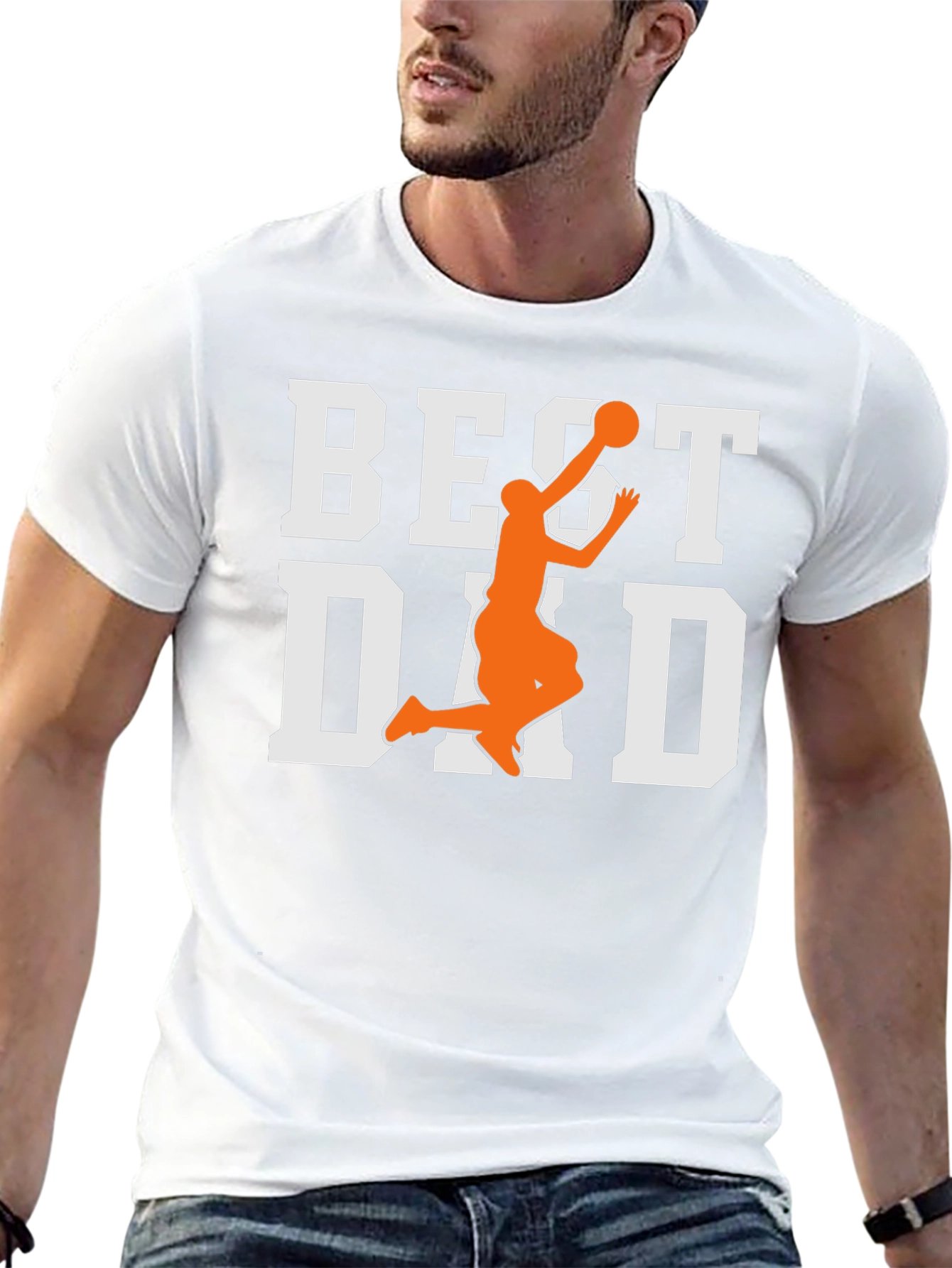 Black Best Dad Basketball Graphic Tee view 13