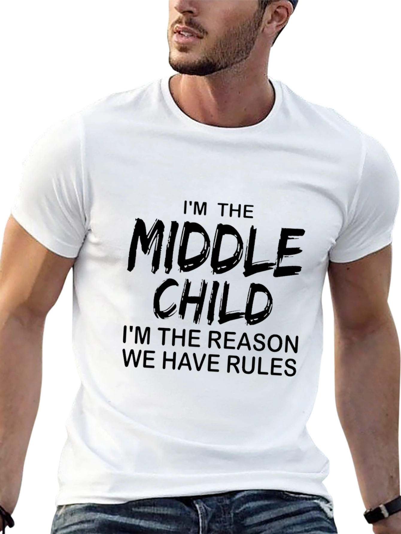 Black Middle Child T-Shirt - Reason for the Rules view 13