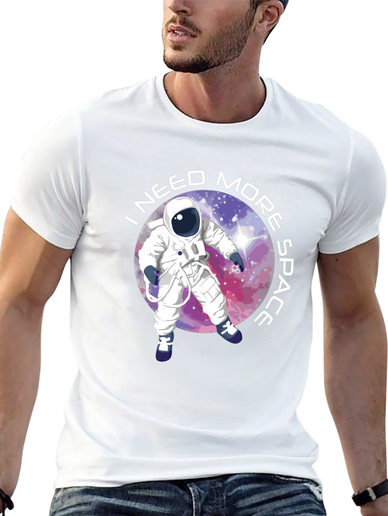 Black I Need More Space T-Shirt - Astronaut Design view 13