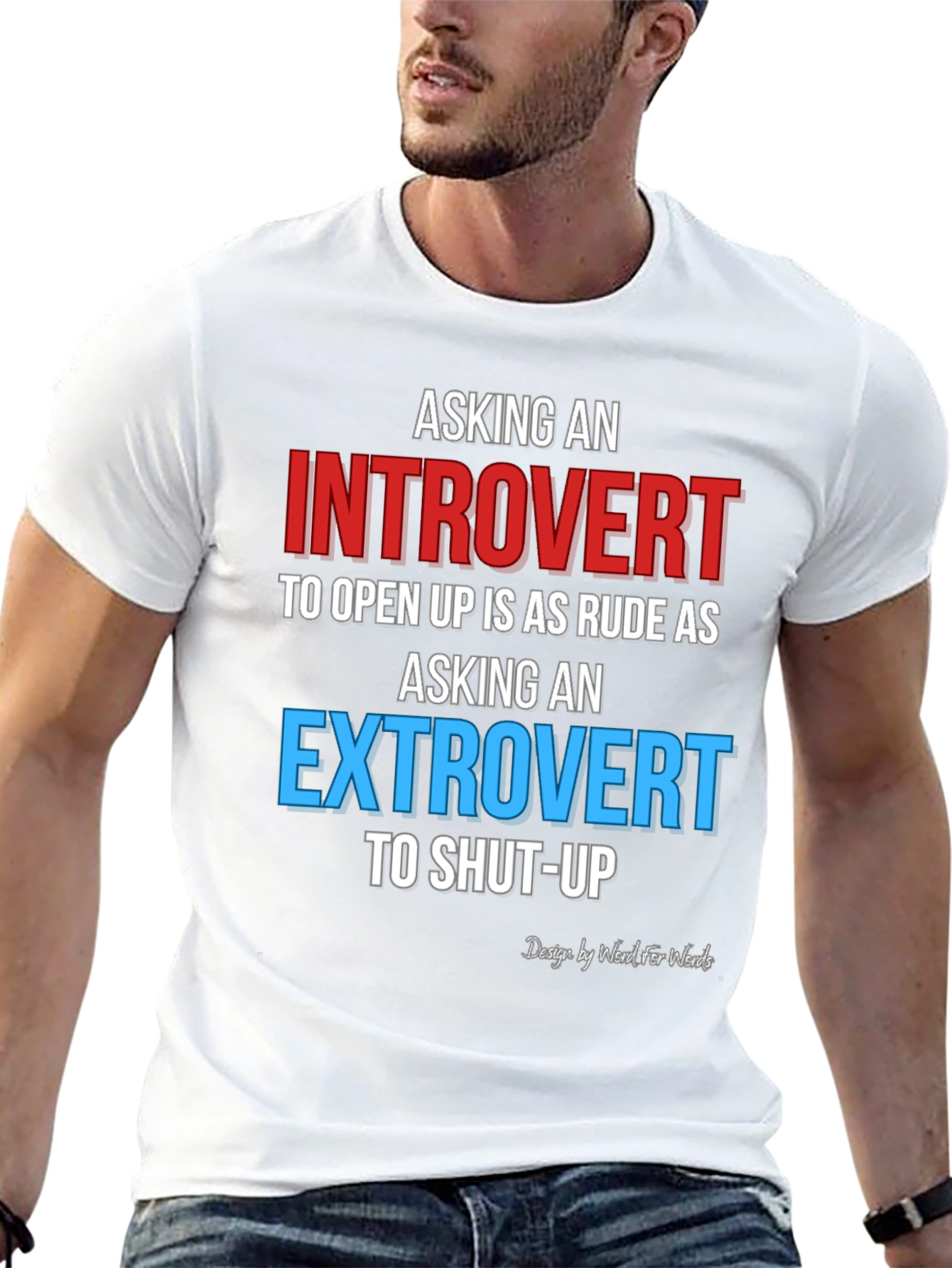 Black Introvert Extrovert Funny T-Shirt view 13