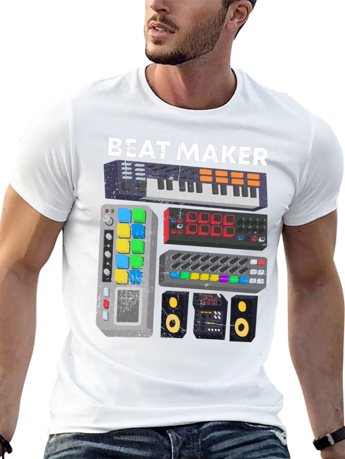 Black Beat Maker Graphic Tee - Music Producer Shirt view 13