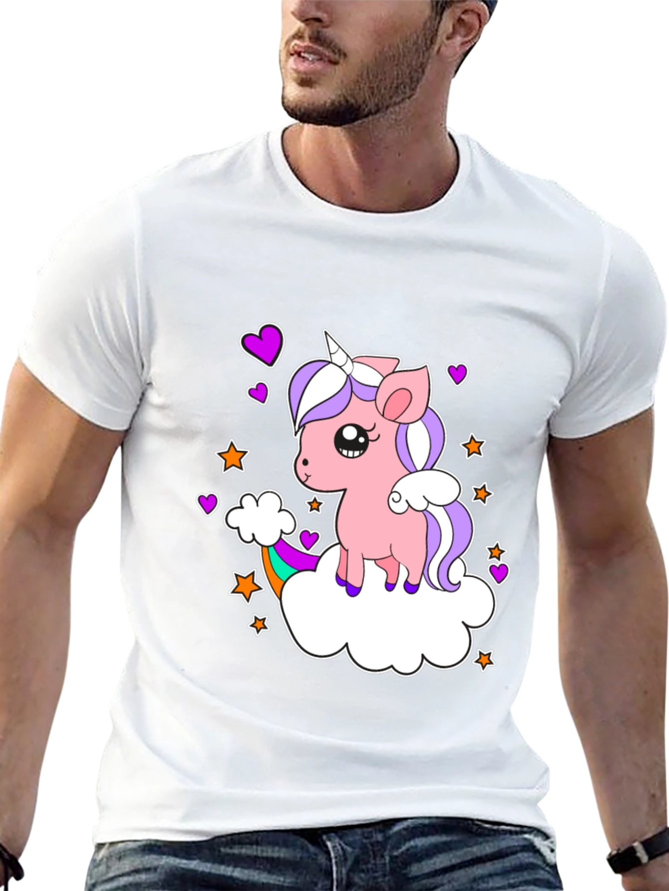Black Cute Unicorn T-Shirt: Whimsical Rainbow Design view 13