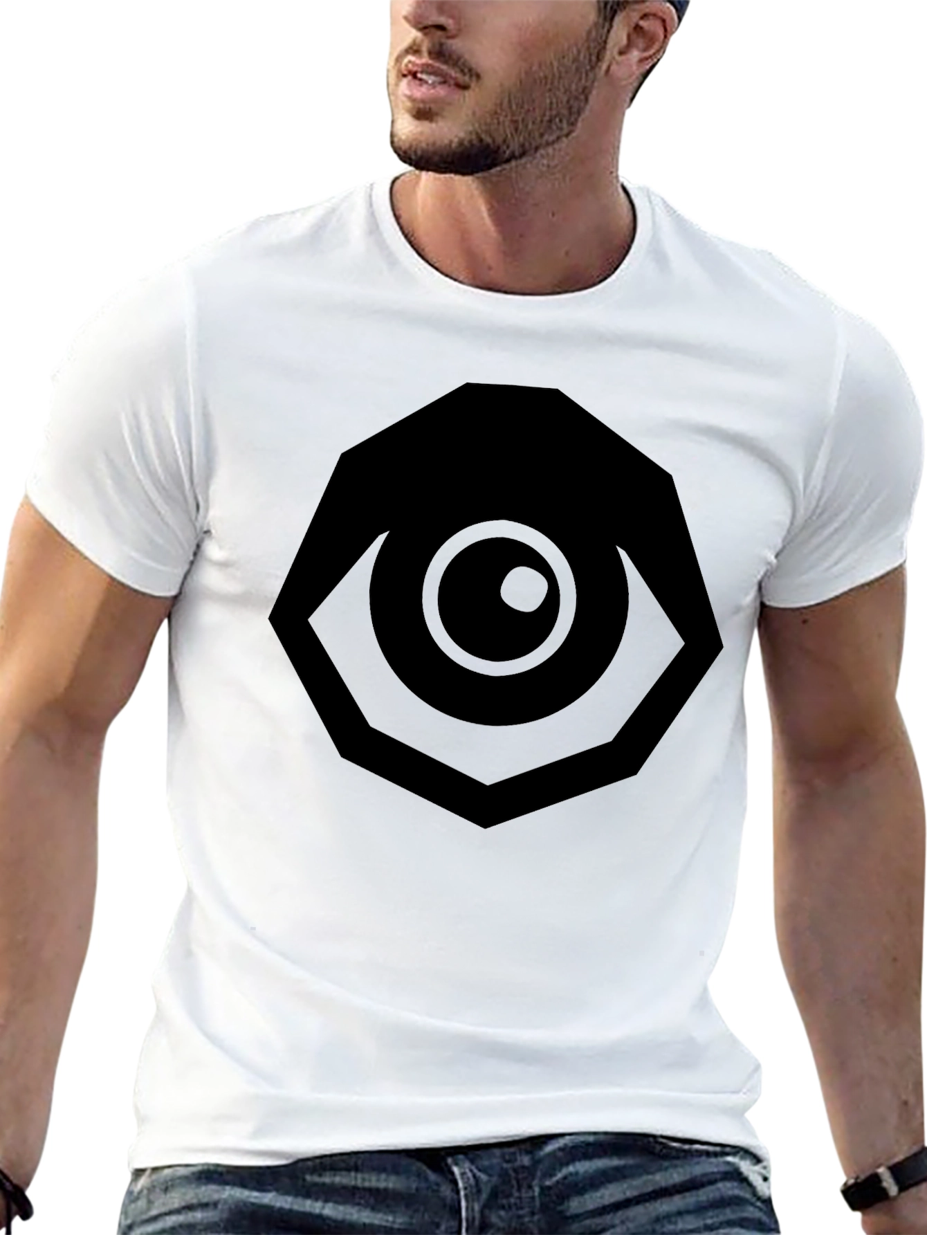 Black All Seeing Eye Graphic Tee - Black Cotton T-Shirt view 13