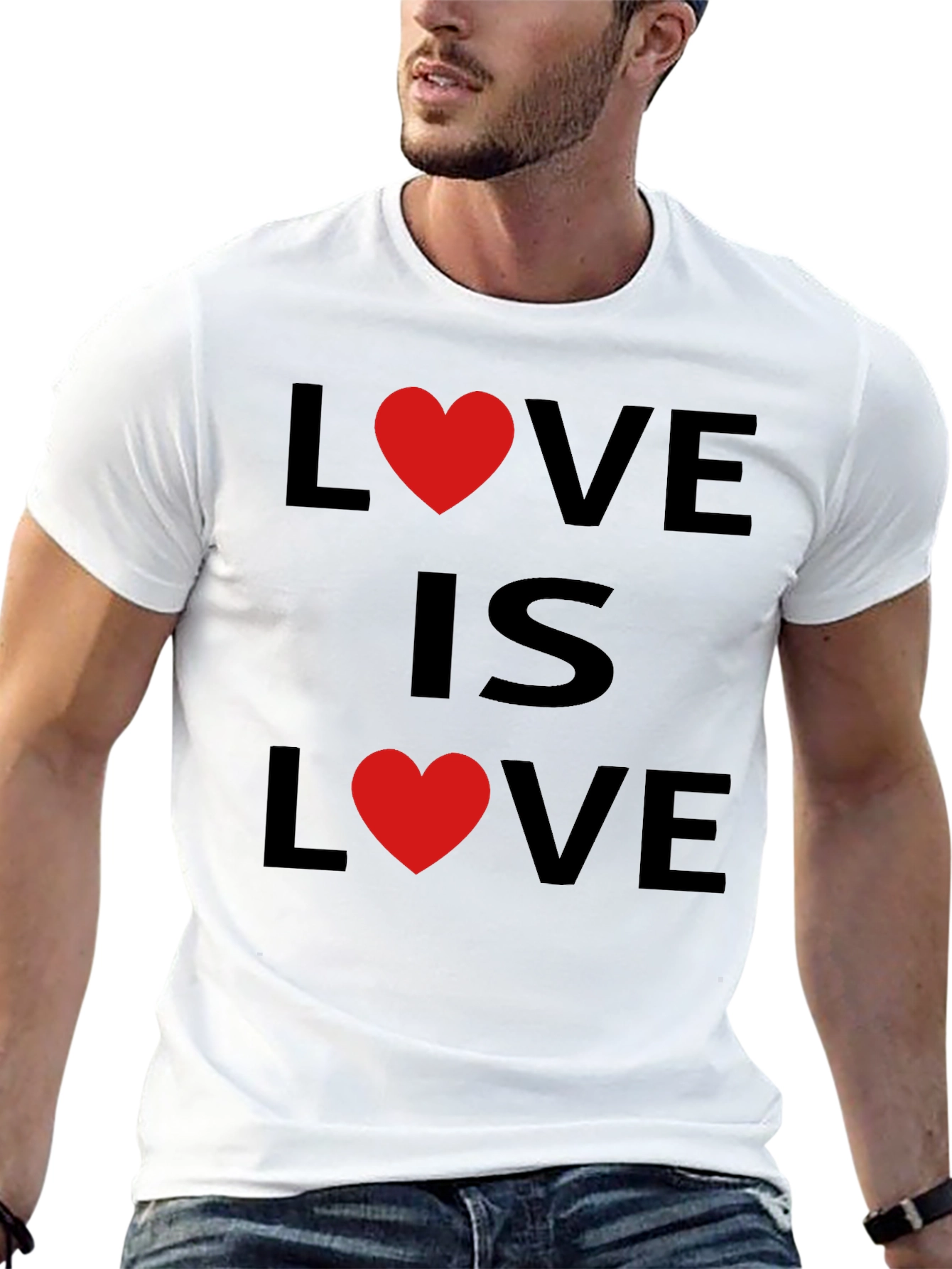 Black Love Is Love T-Shirt - Black view 13