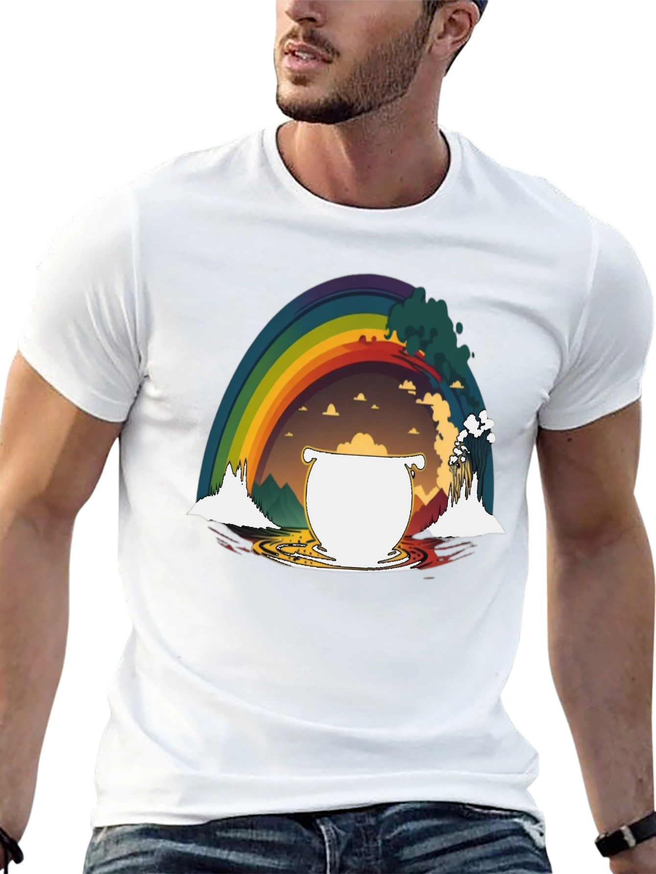 Black Rainbow's End Graphic T-Shirt view 13