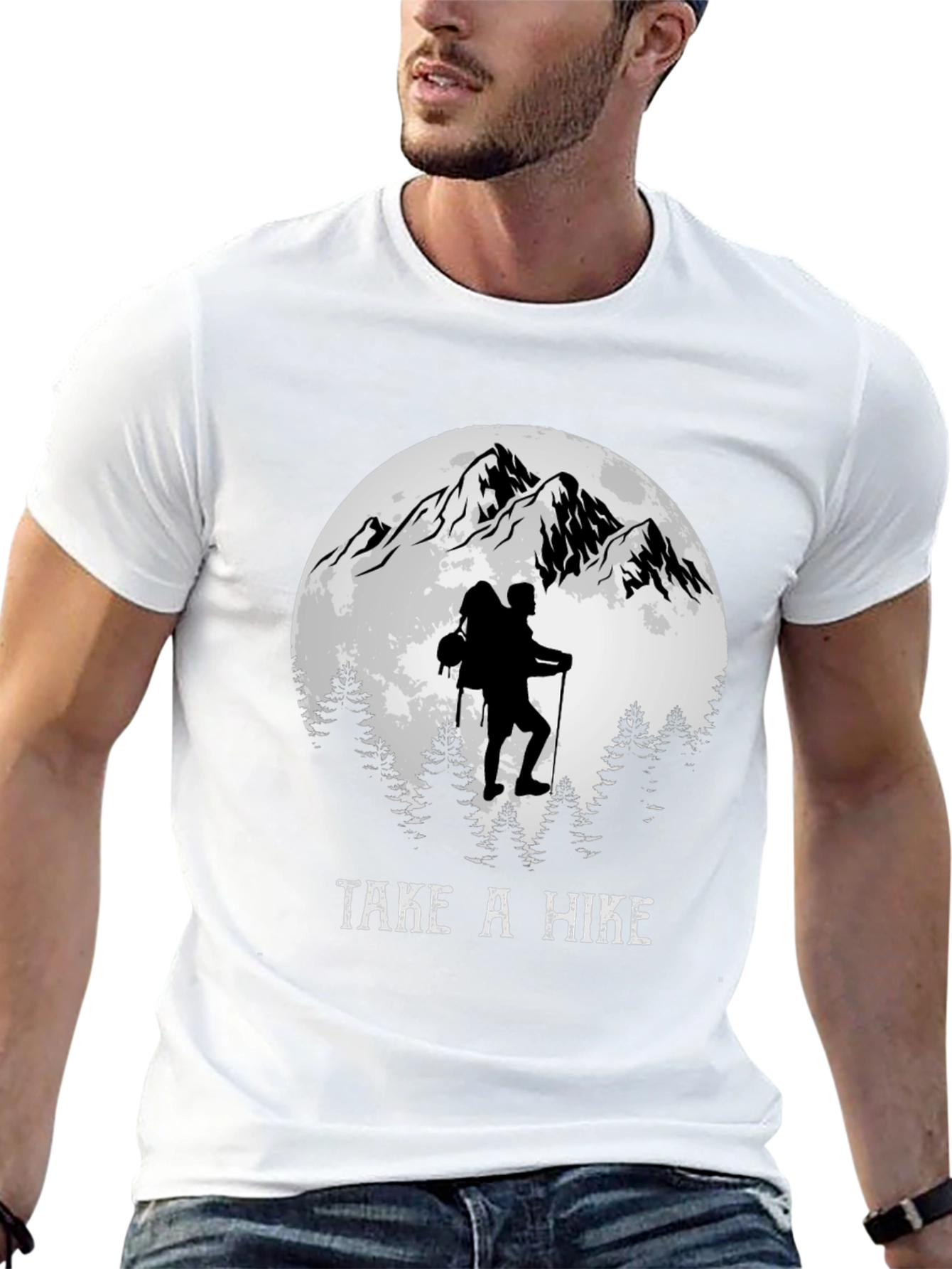 Black Take a Hike Tee: Mountain Adventure T-Shirt view 13