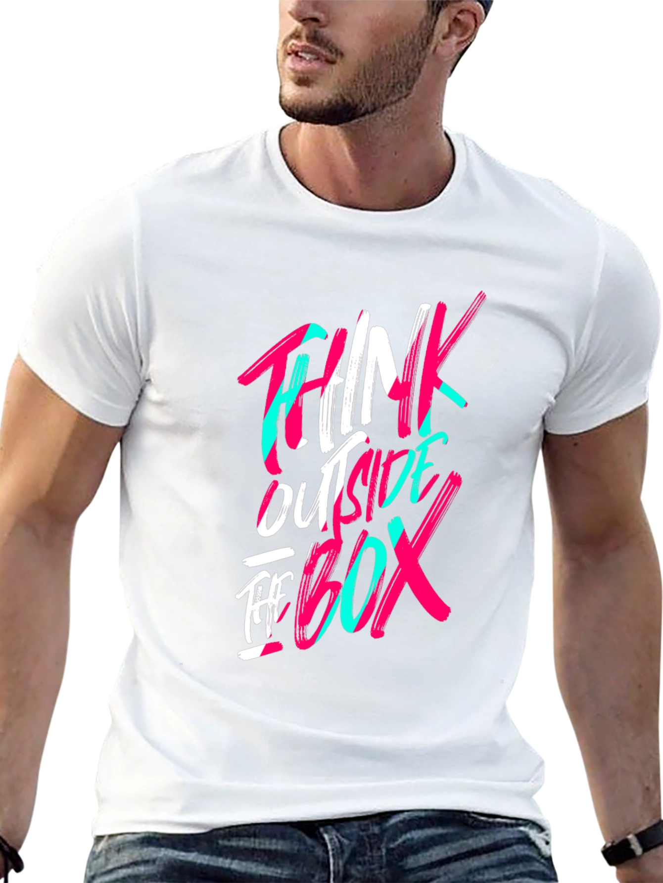 Black Think Outside the Box Graphic Tee view 13