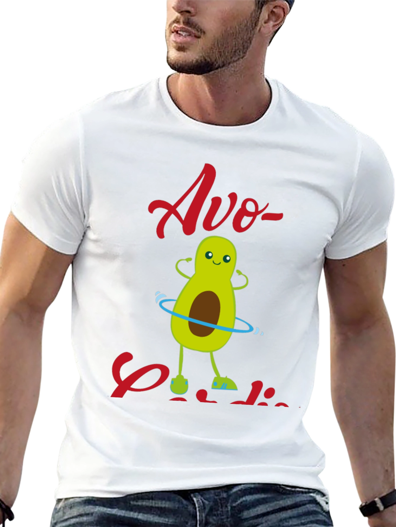 Black Avo-Cardio T-Shirt - Fun Avocado Workout Design view 13