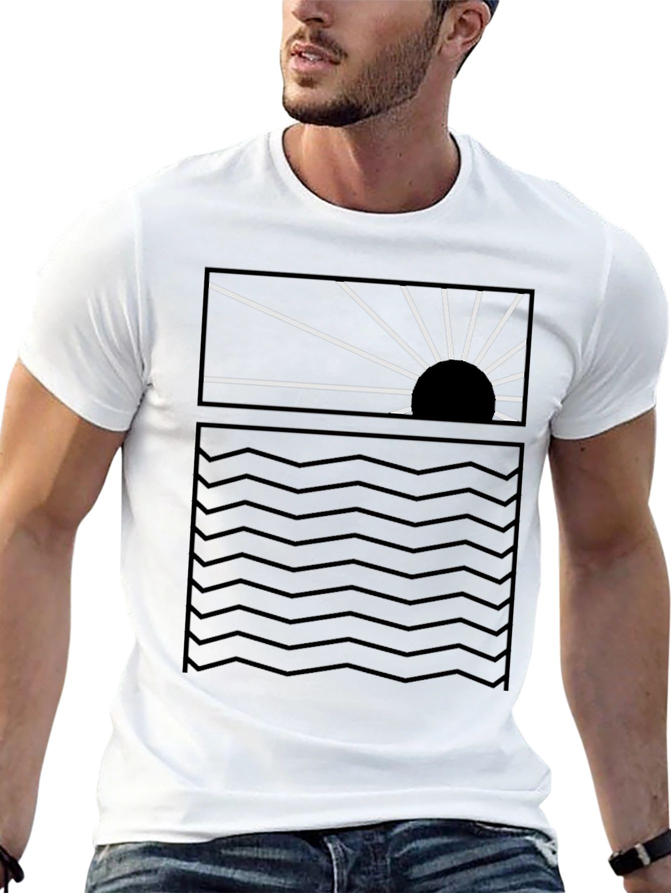 Sunset Waves Graphic Tee - Modern Style - 13