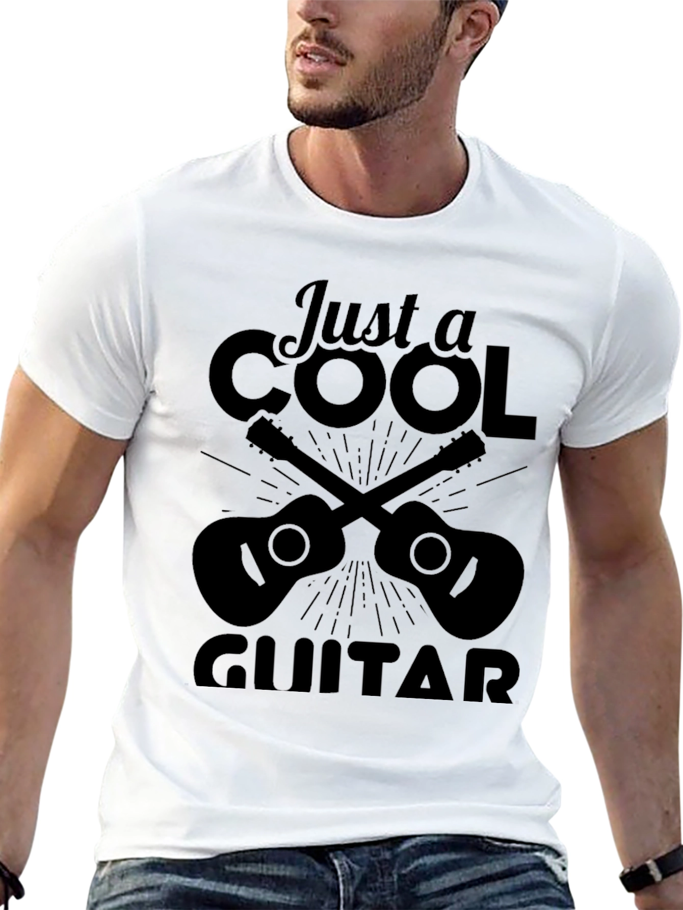 Black Cool Guitar T-Shirt - Musician Tee view 13