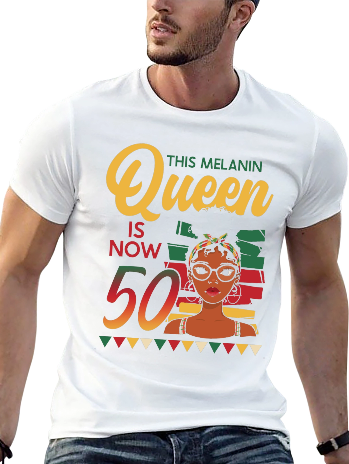 Black Melanin Queen 50th Birthday T-Shirt view 13
