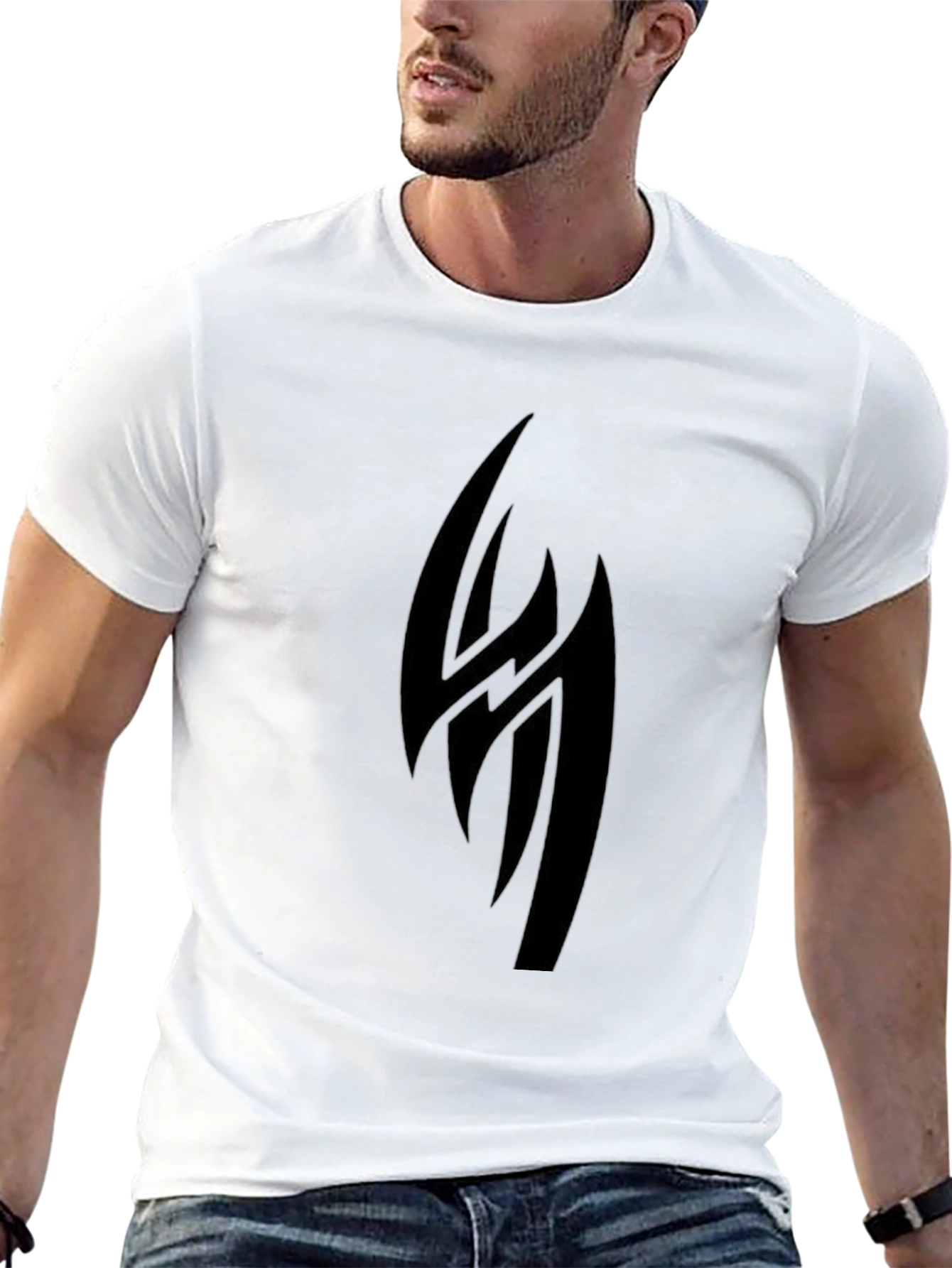 Black Black Graphic Tee - Tribal Design view 13