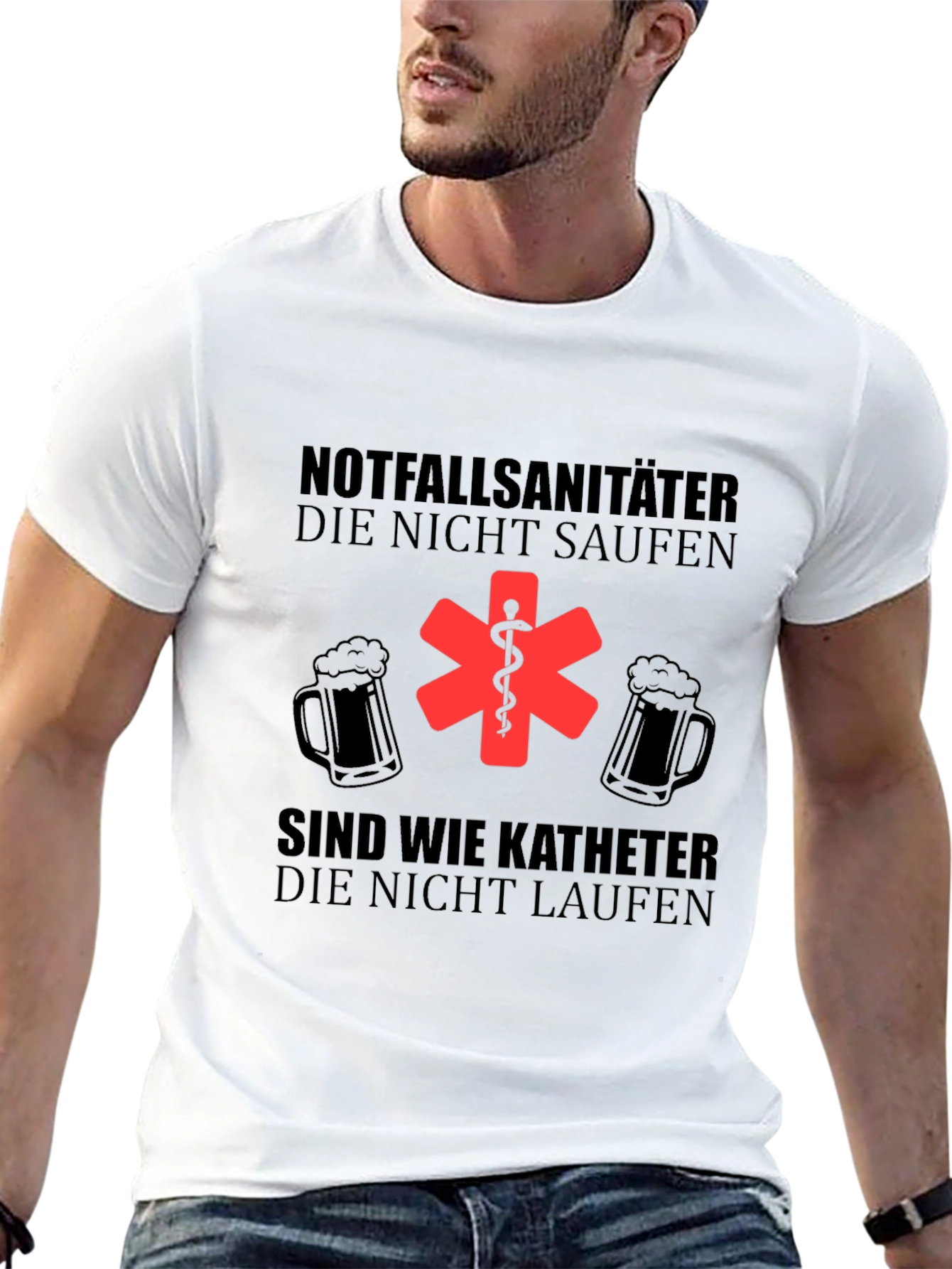 Black Paramedic German Beer T-Shirt - Funny EMT Design view 13