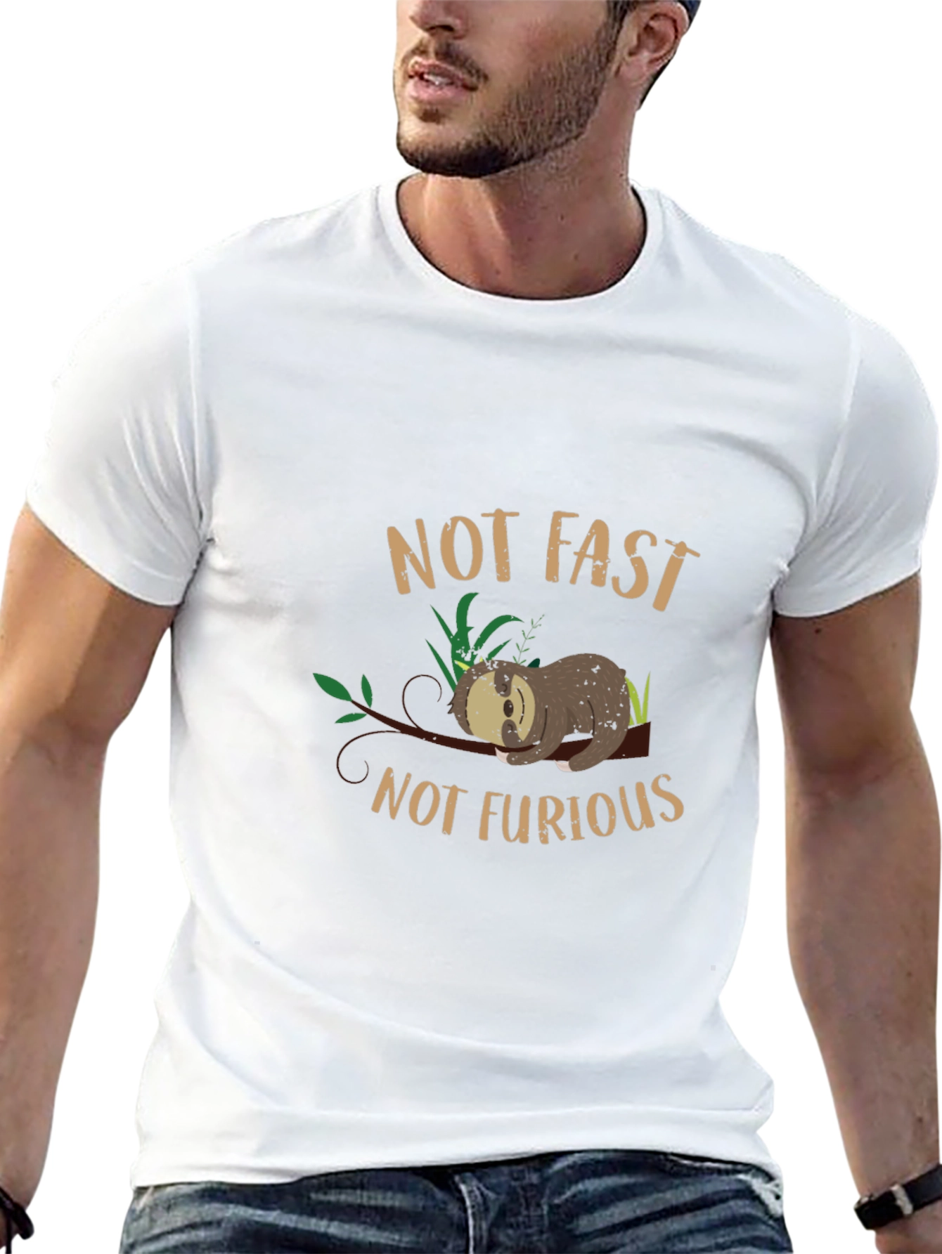 Black Not Fast Not Furious Sloth Graphic Tee - Black view 13