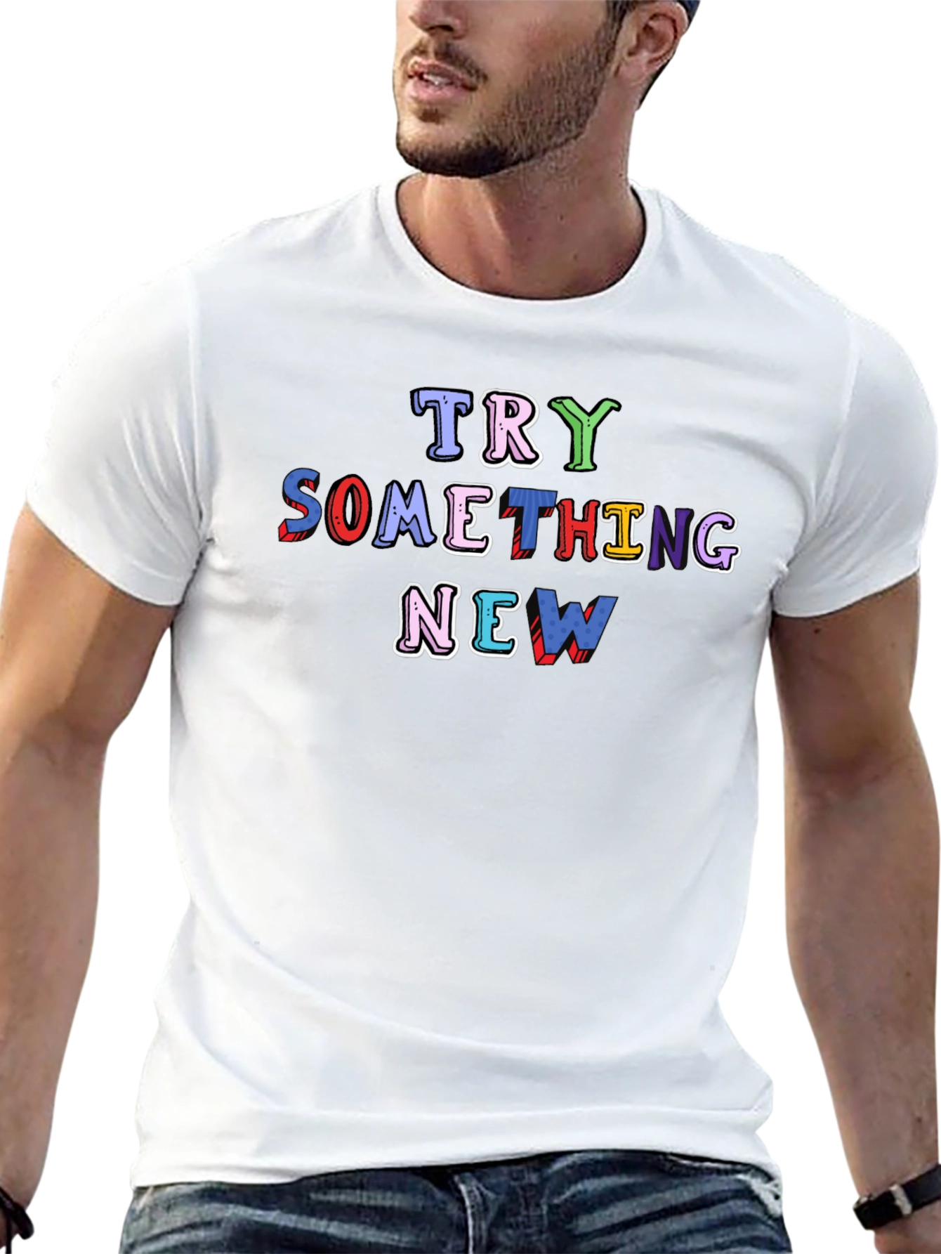 Black Try Something New Graphic Black Tee view 13