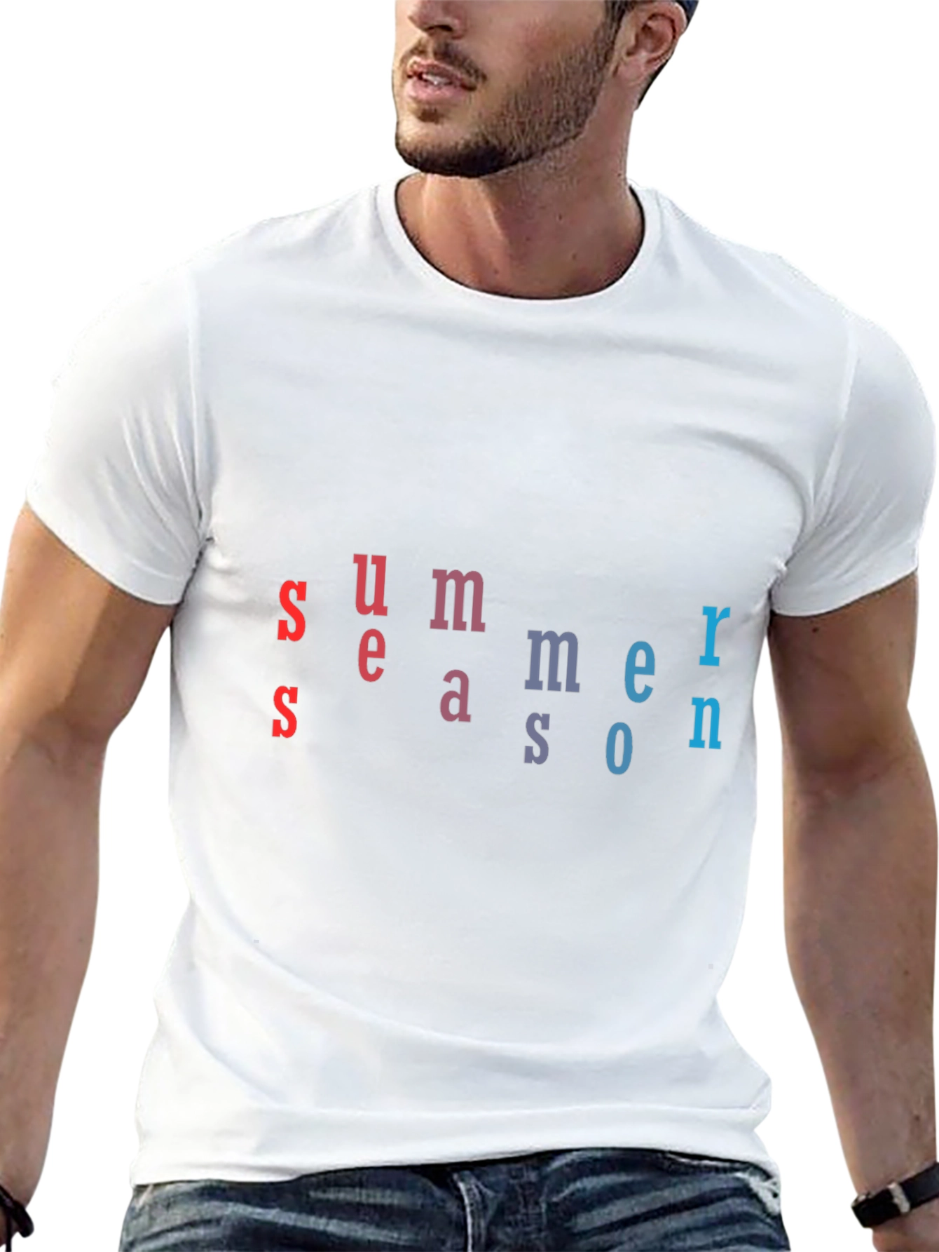 Black Summer Season T-Shirt - Unique Letter Design view 13
