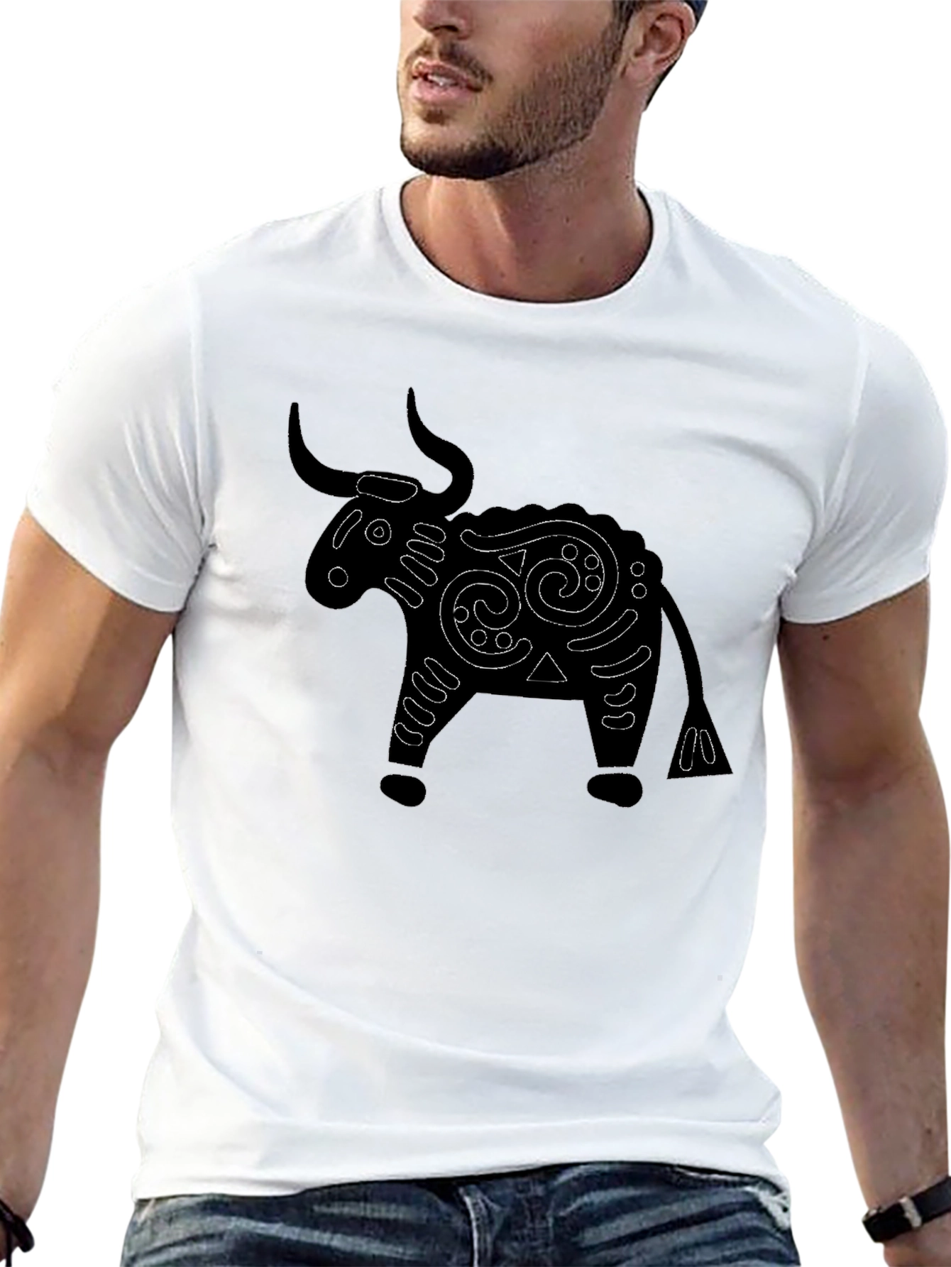 Black Black Bull Graphic Tee - Unique Design view 13