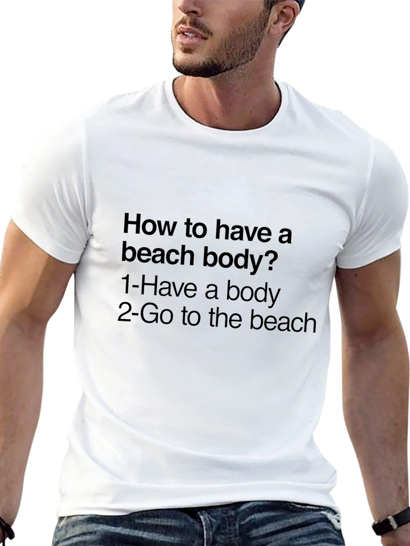 Black Beach Body T-Shirt - Funny Graphic Tee view 13