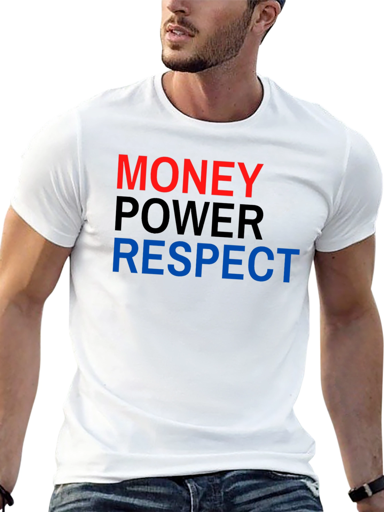 Black Money Power Respect Graphic Tee view 13